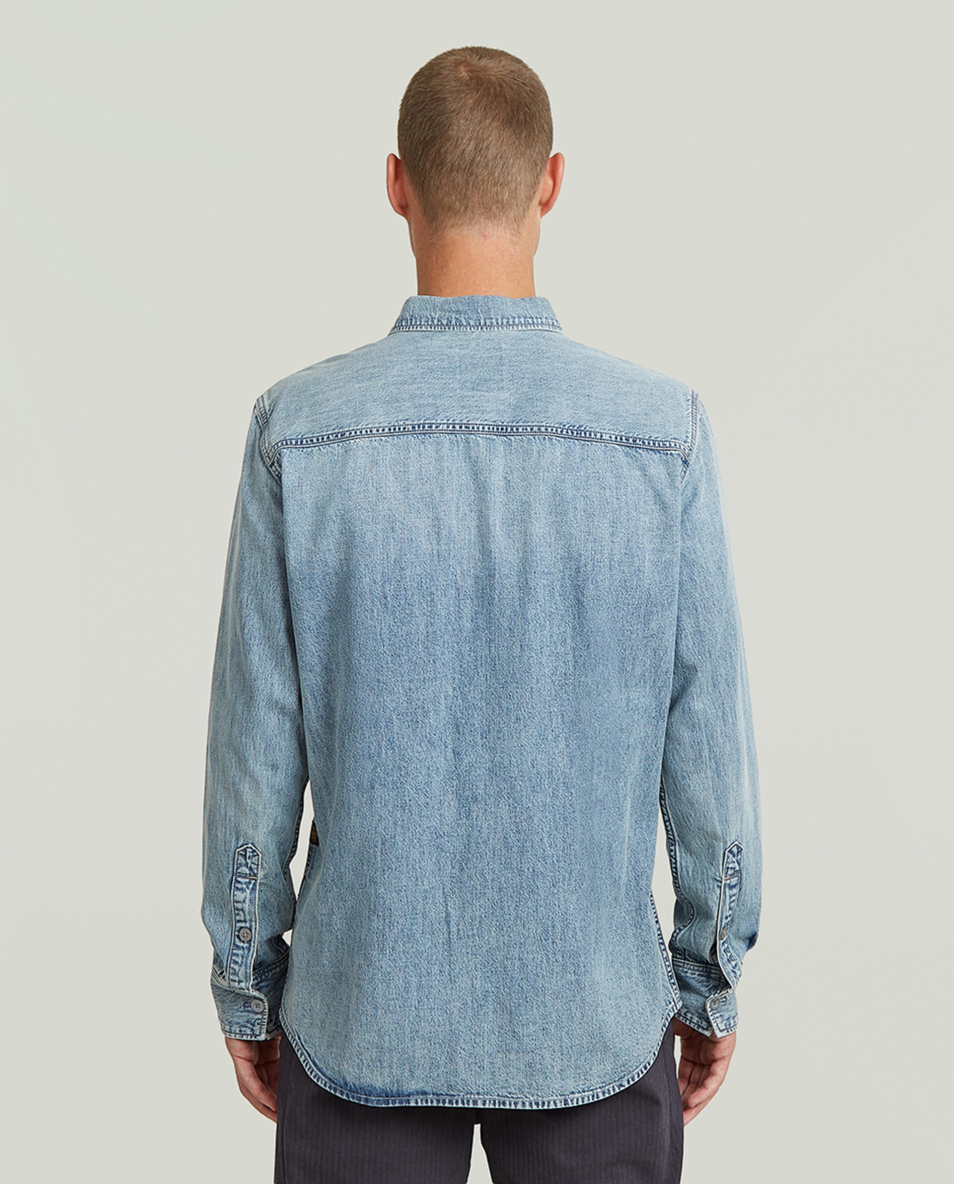 Camisa Slim de Corte Justo Azul-2