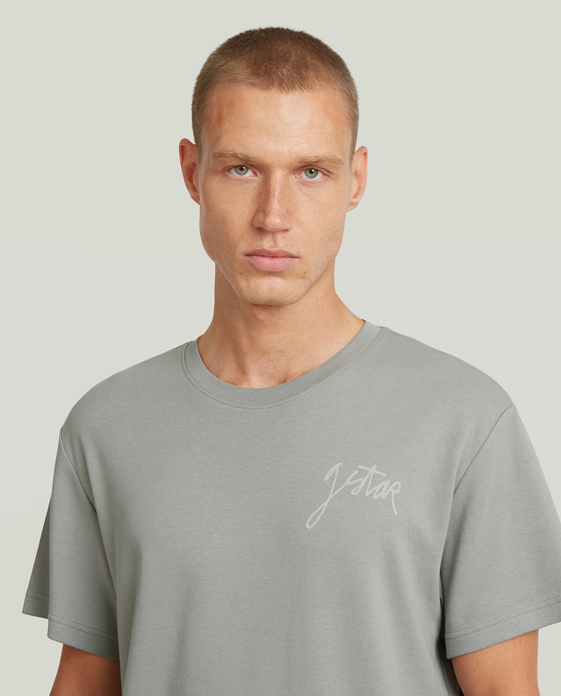 T-shirt Regular com Ilustrações Cinzento-3