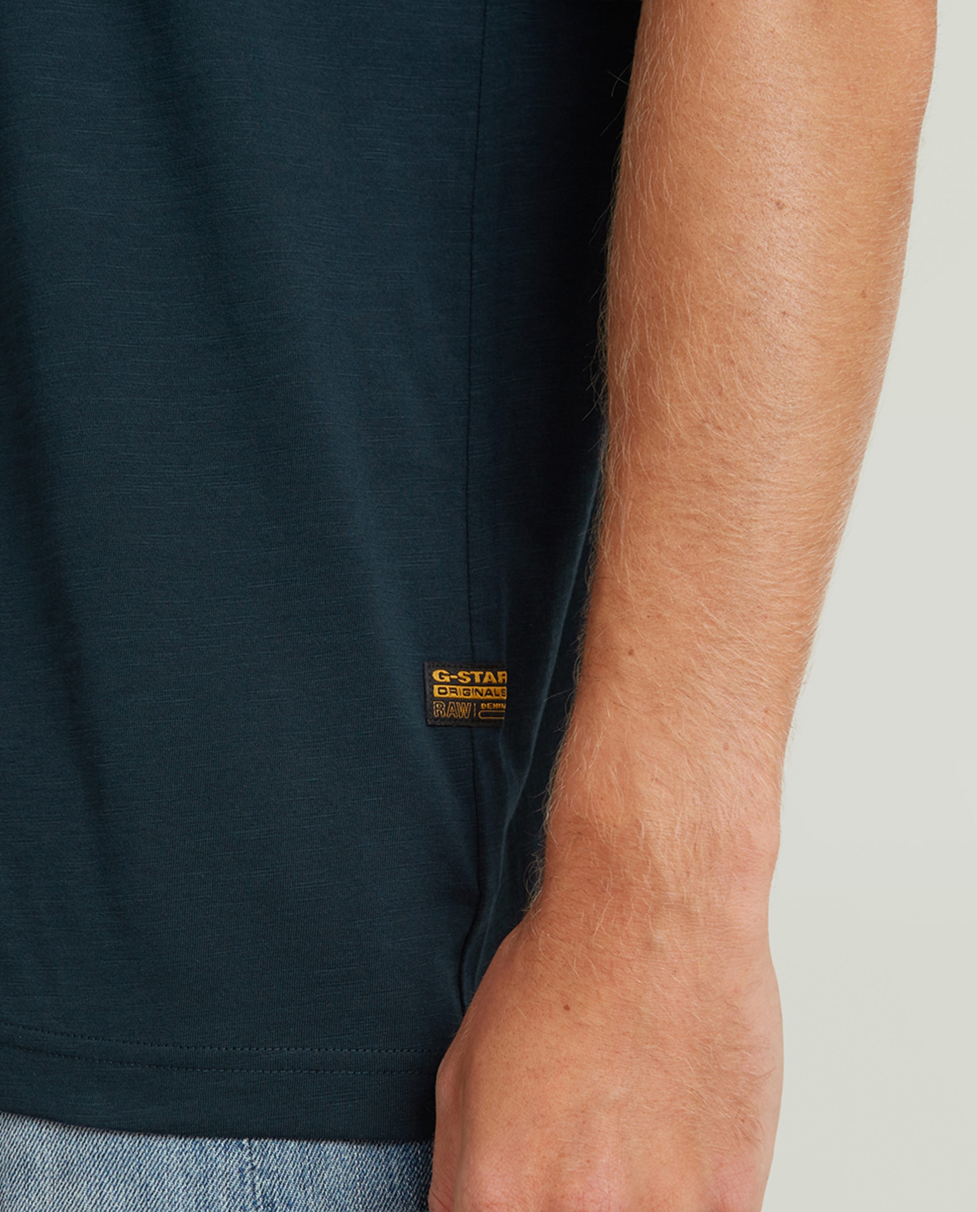 T-shirt Regular com Manga Curta Azul-4