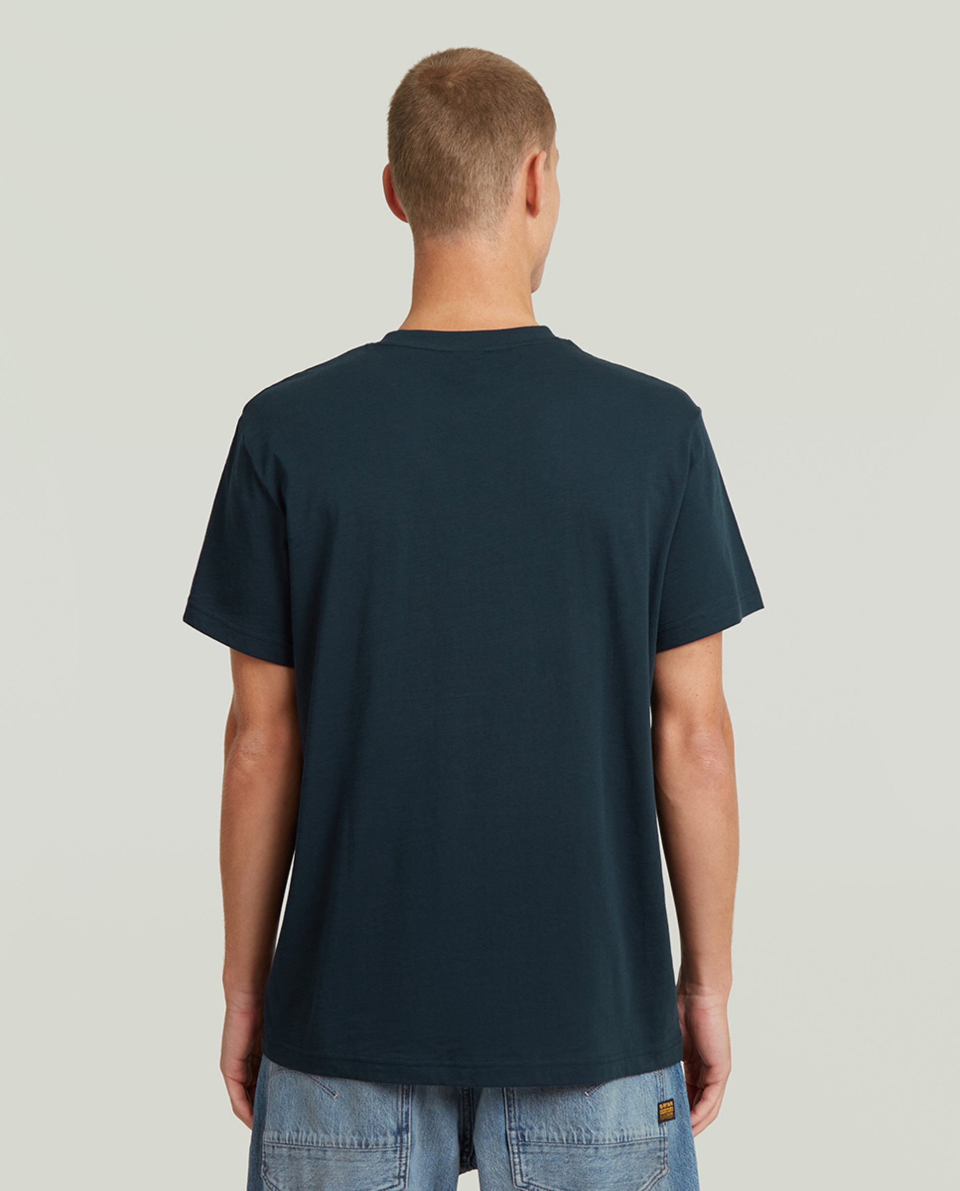 T-shirt Regular com Manga Curta Azul-2