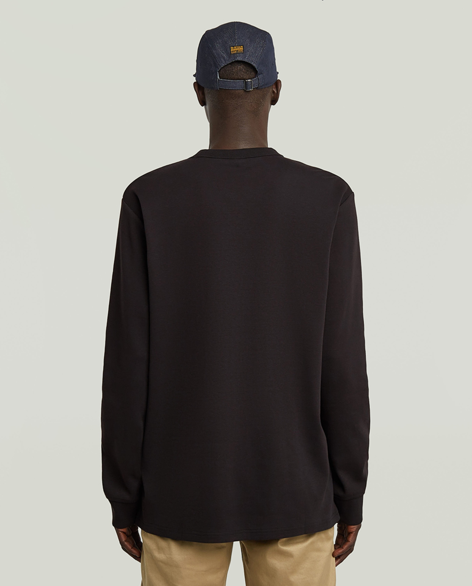 Camisola de Manga Comprida com Gola Redonda Preto-2