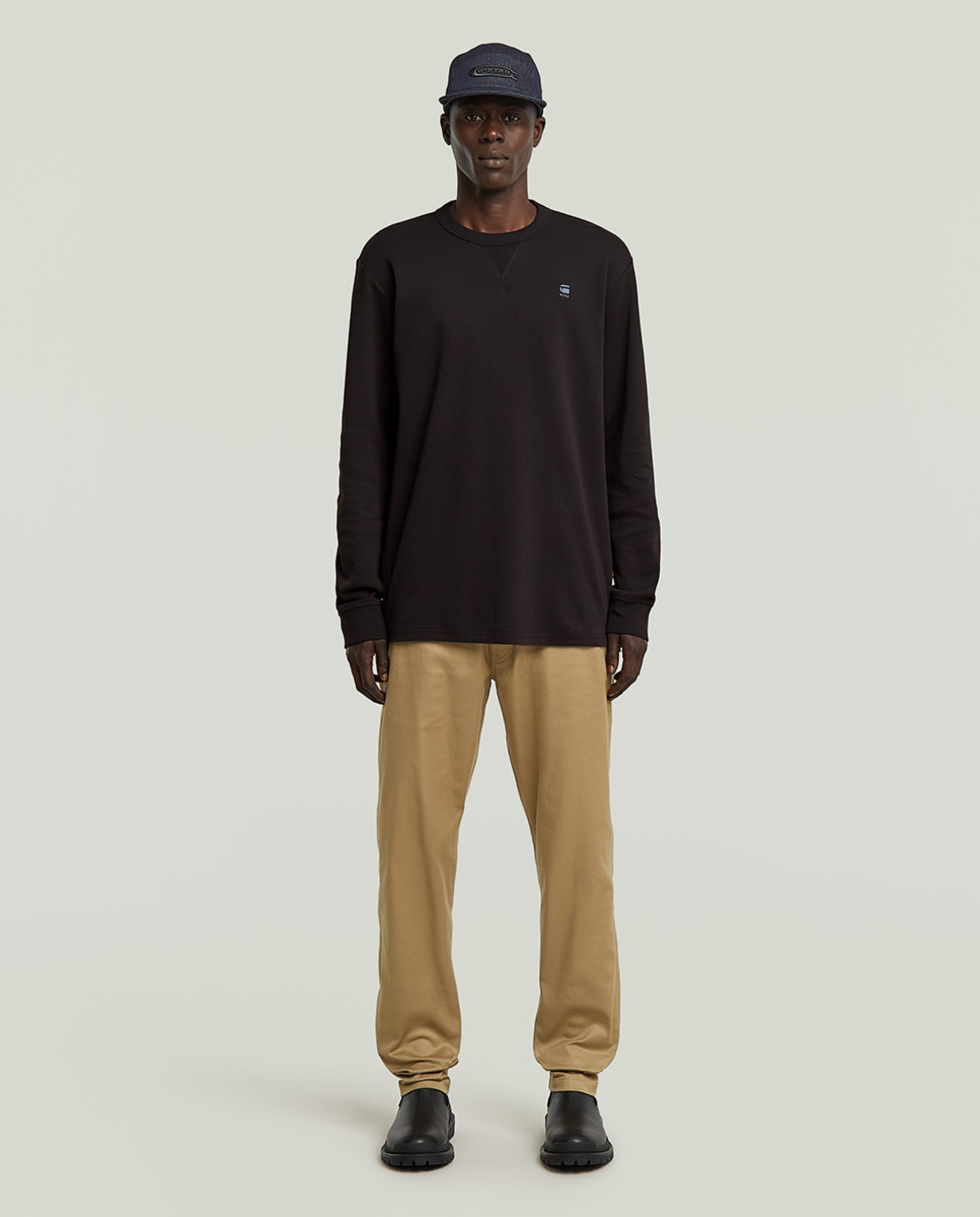 Camisola de Manga Comprida com Gola Redonda Preto-7