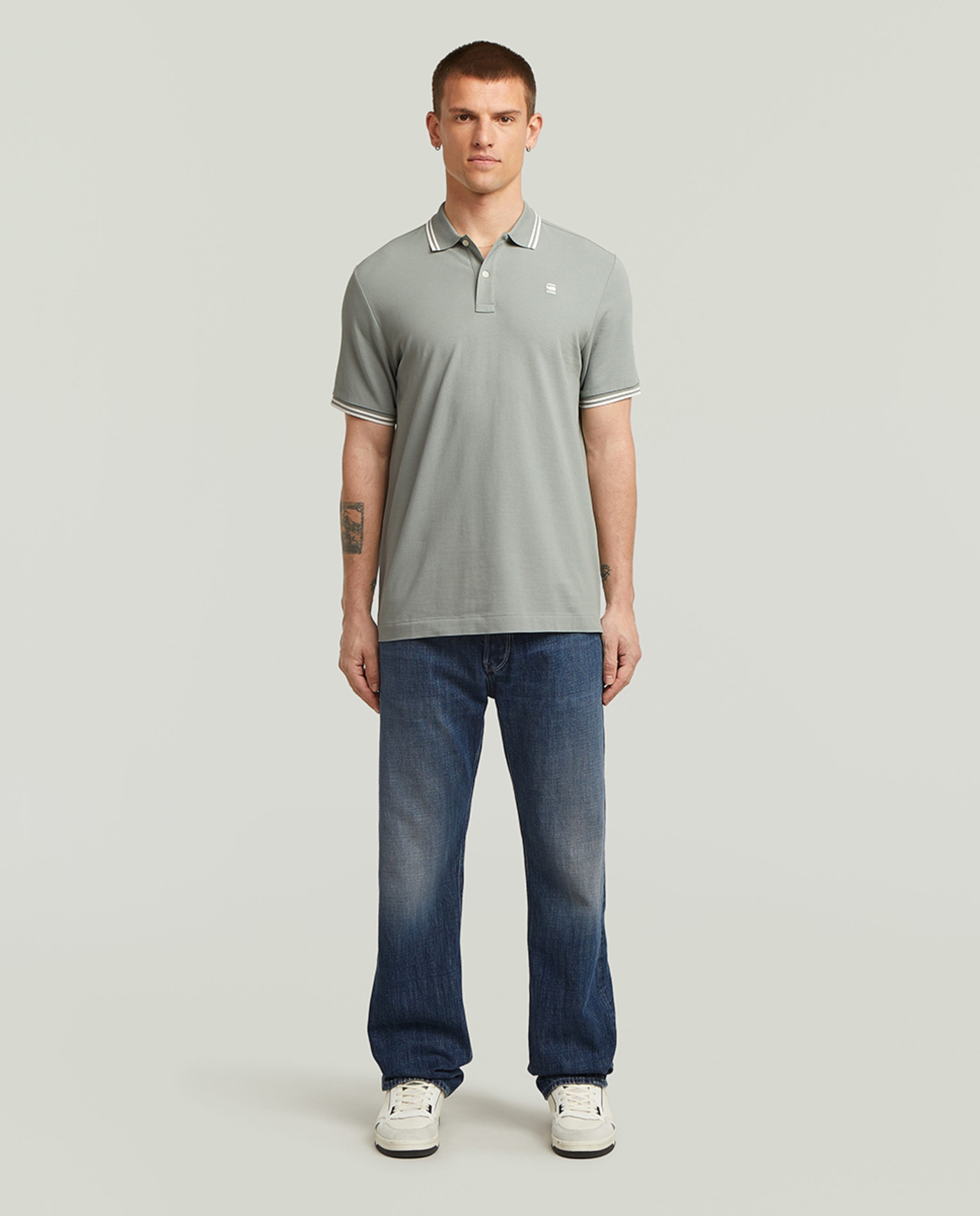 Polo Dunda Slim de Algodão Orgânico com Manga Curta Azul-7