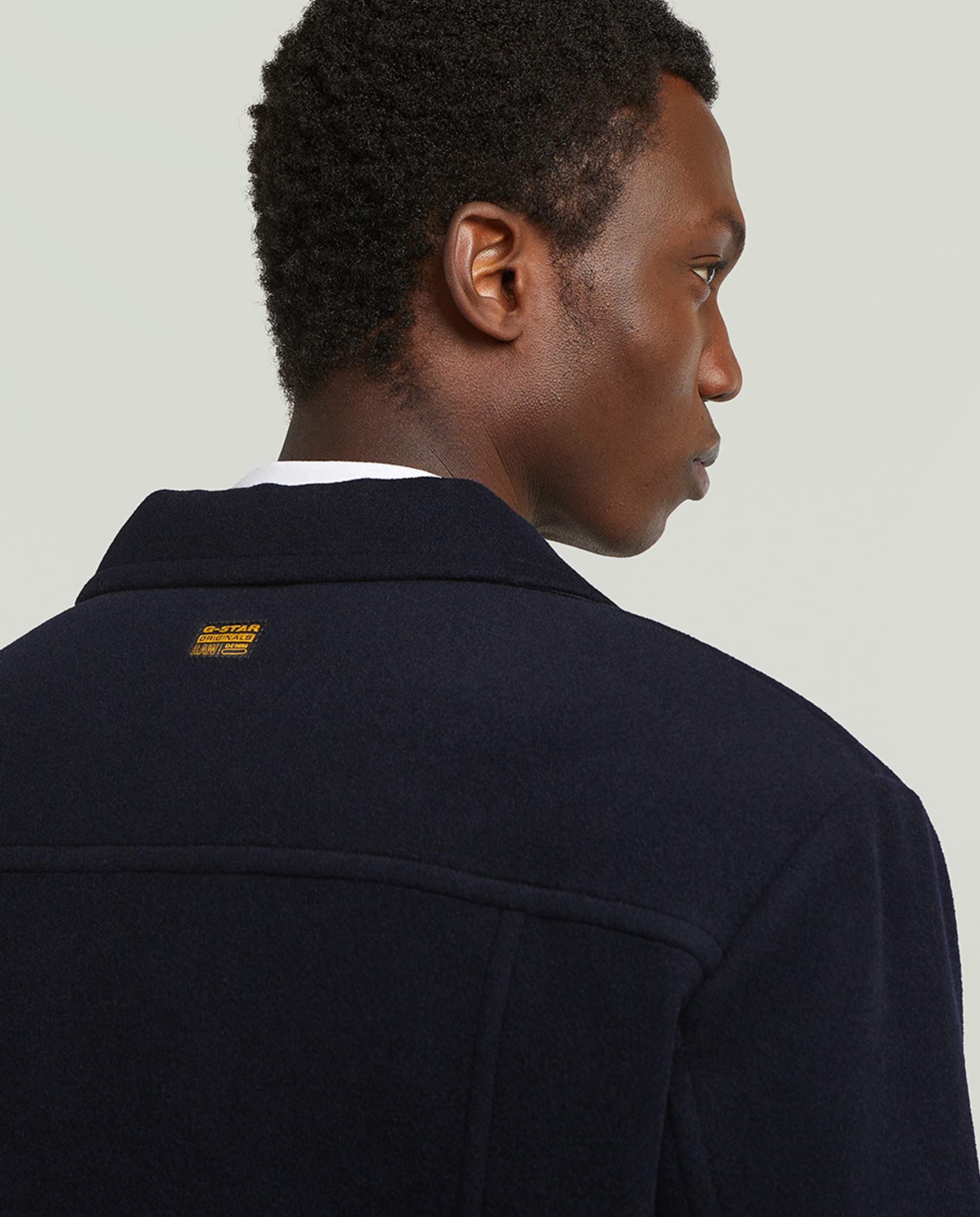 Casaco de Lã Estilo Blusão Azul-3