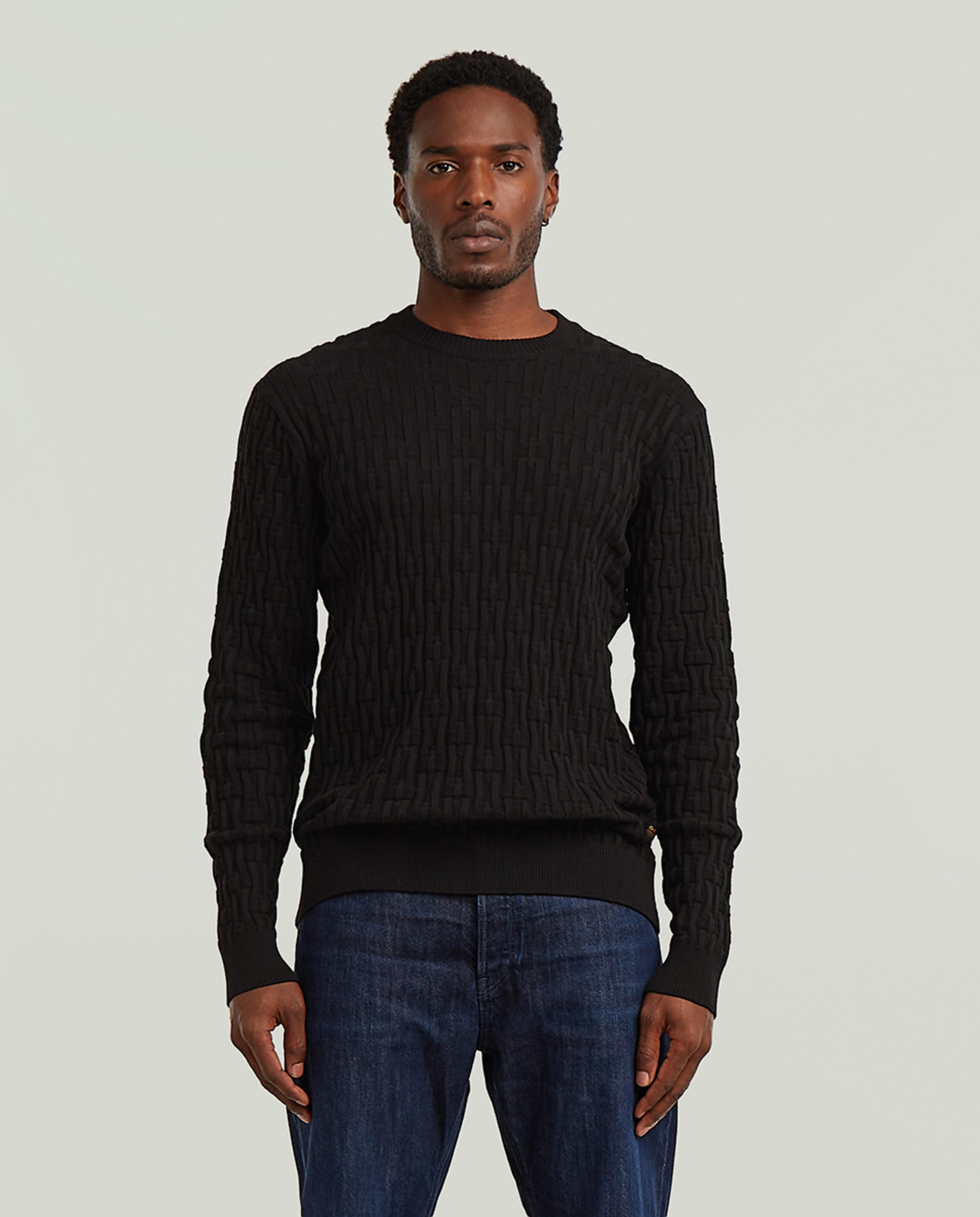 Camisola de Malha Regular Preto-1