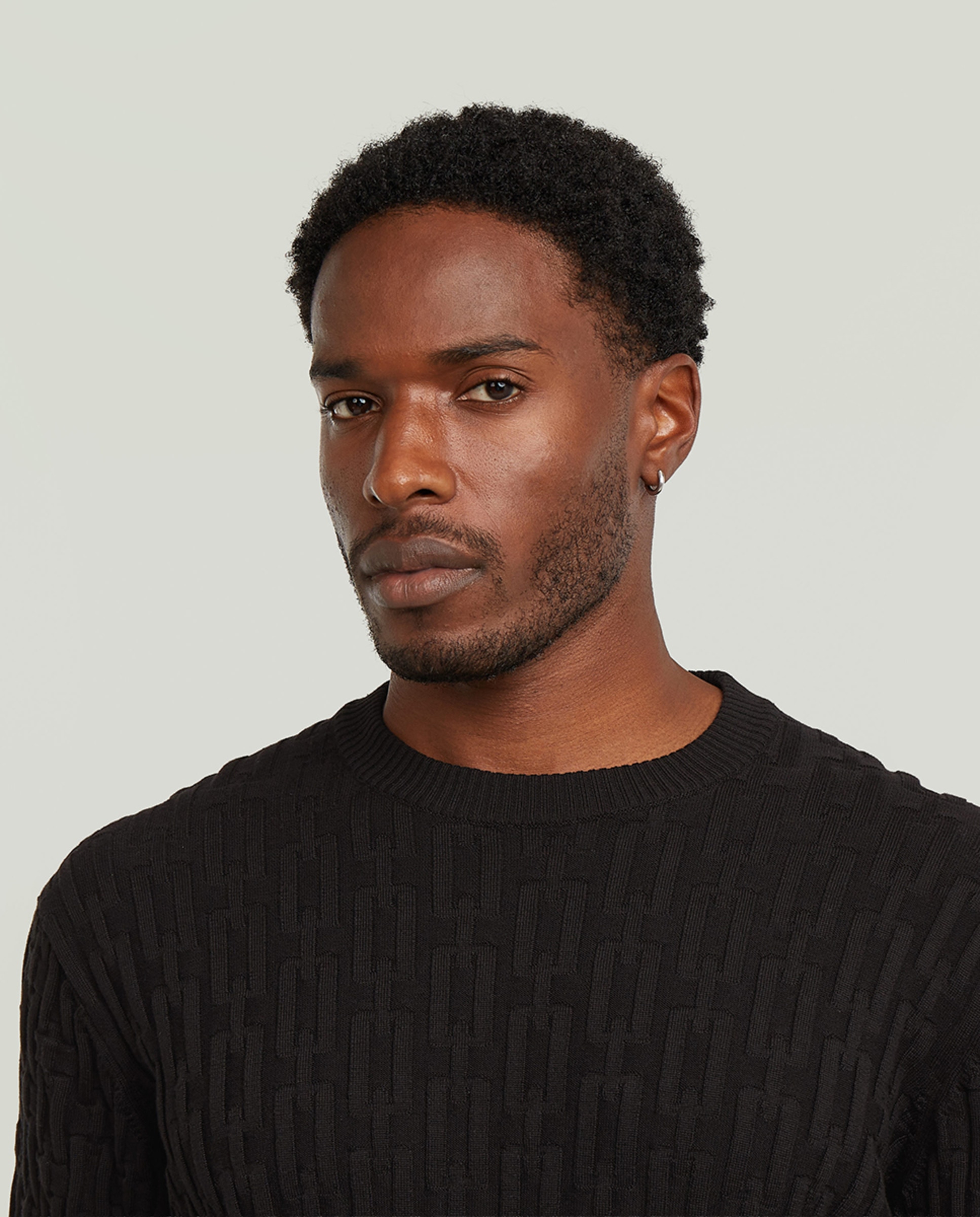 Camisola de Malha Regular Preto-3