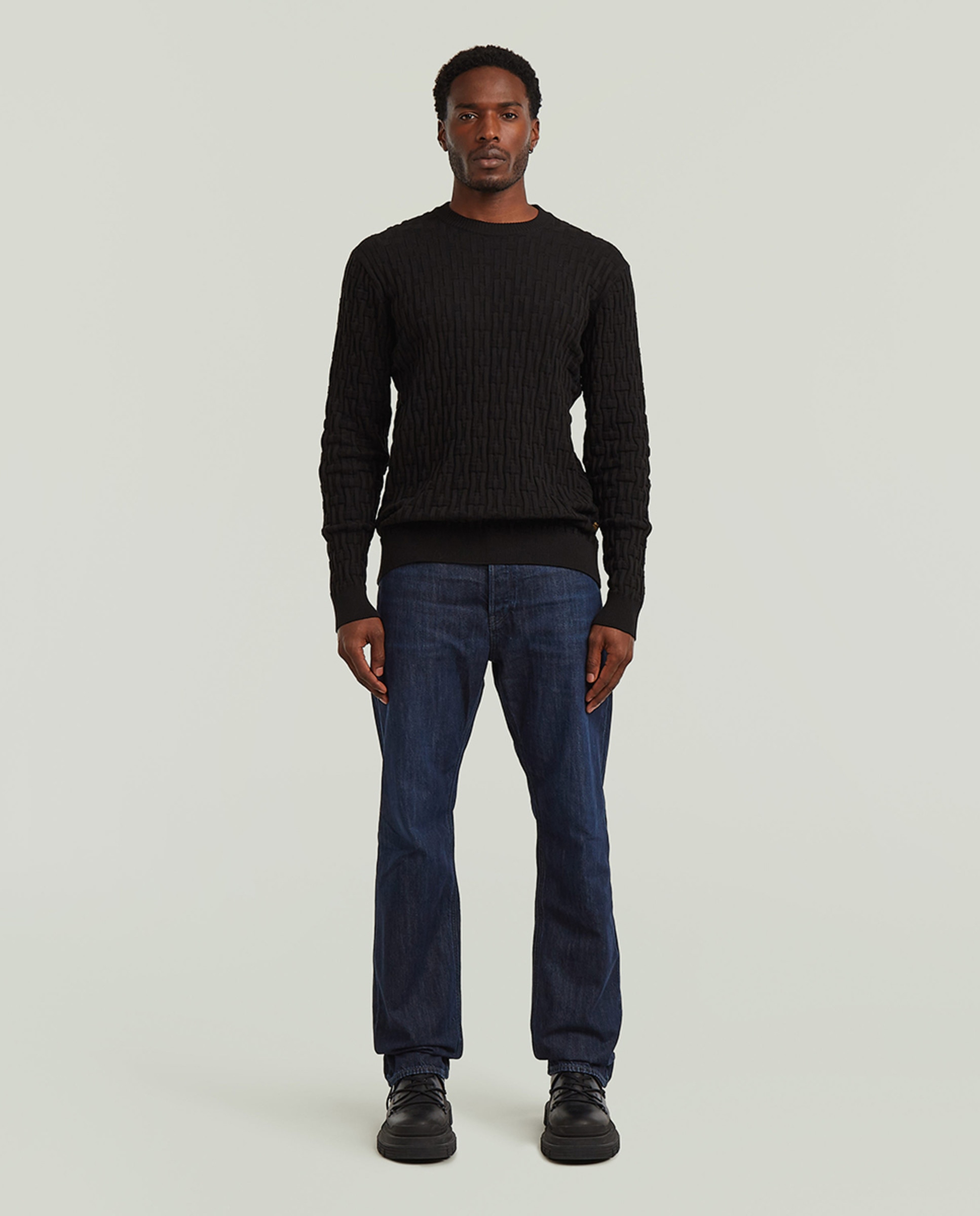 Camisola de Malha Regular Preto-8