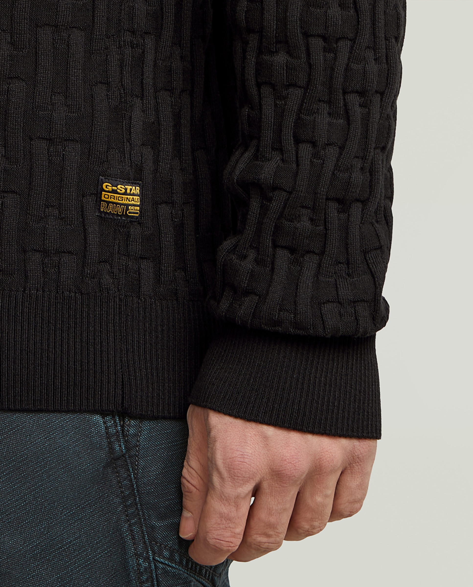 Casaco Estilo Cardigan com Fecho de Correr Preto-3