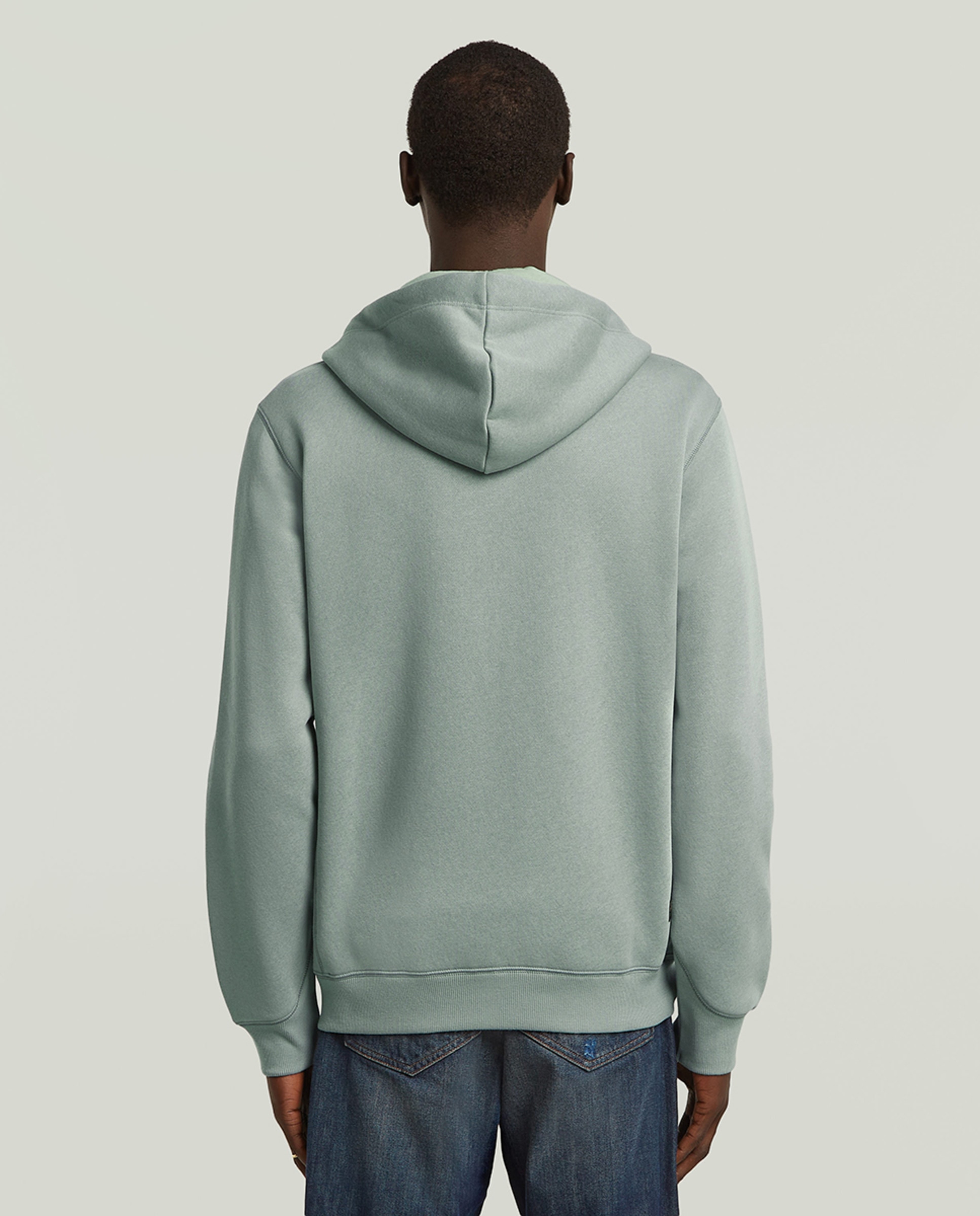 Sweatshirt de Manga Comprida com Capuz e Fecho de Correr - Preto Azul-2