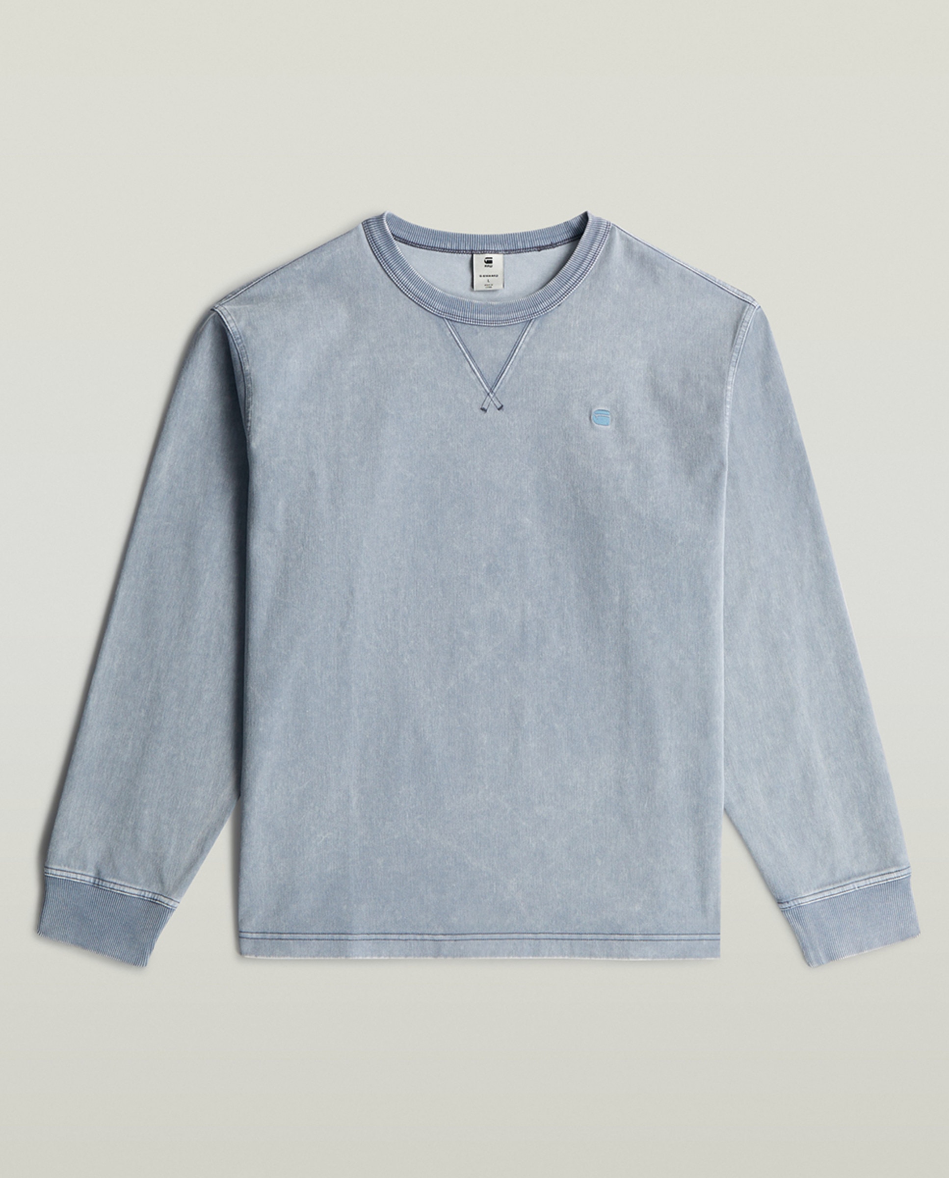 Sweatshirt com Efeito de Lavagem Azul-6