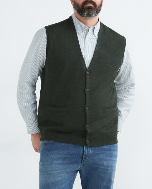 Imagen 0 de Chaleco de punto de hombre talla grande cuello pico