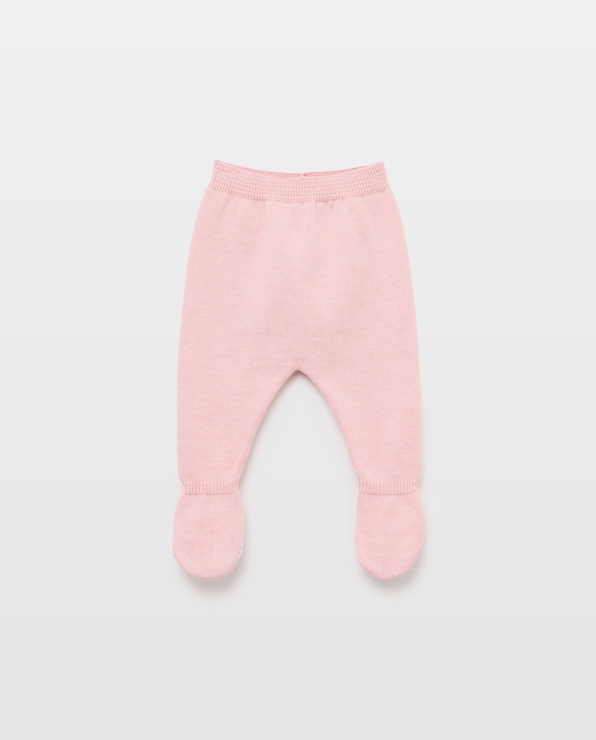 Conjunto de 2 Peças de Tricot de Bebé com Manga Comprida e Intársia Rosa-3