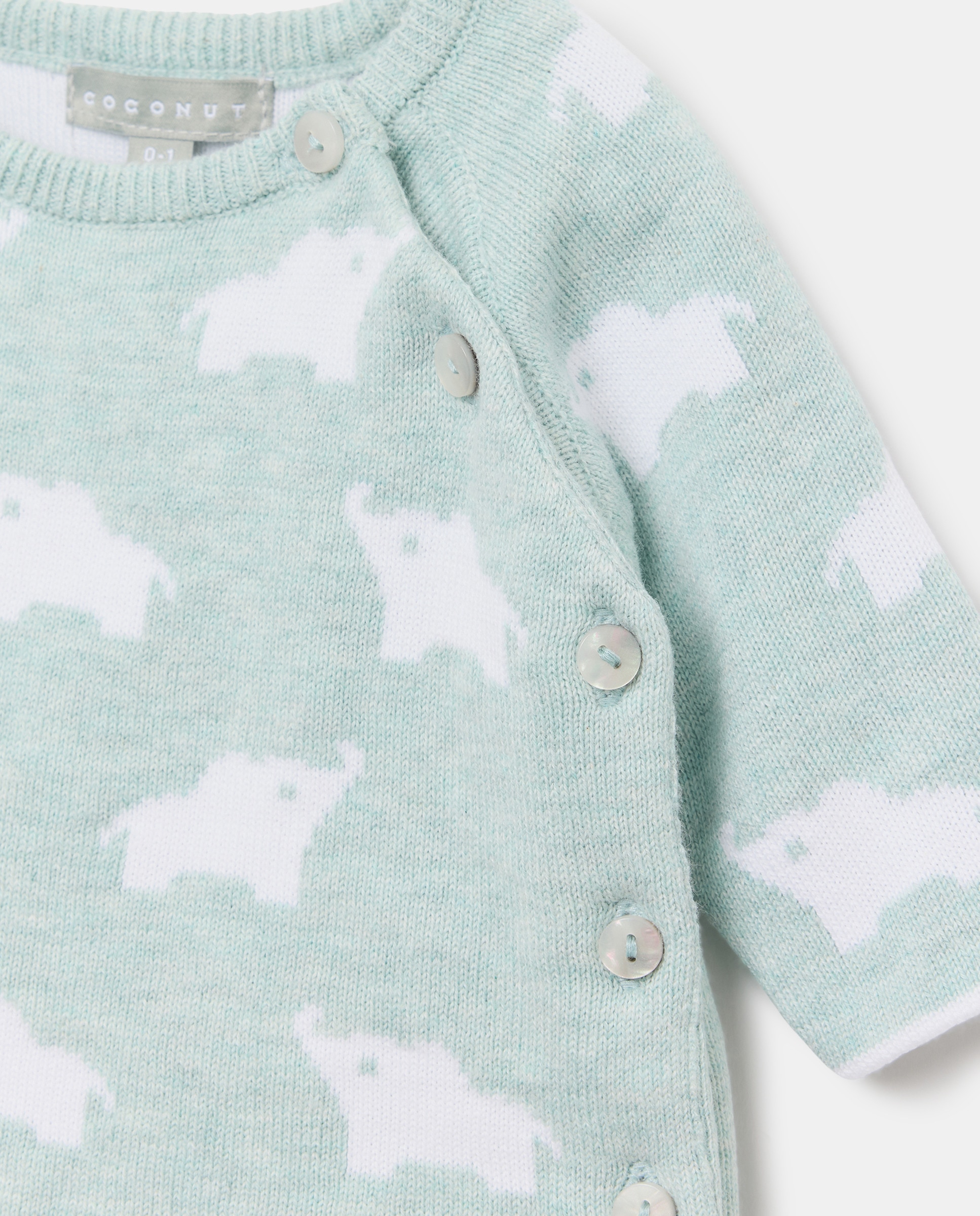 Conjunto de 2 Peças de Tricot de Bebé com Manga Comprida e Intársia Verde-4