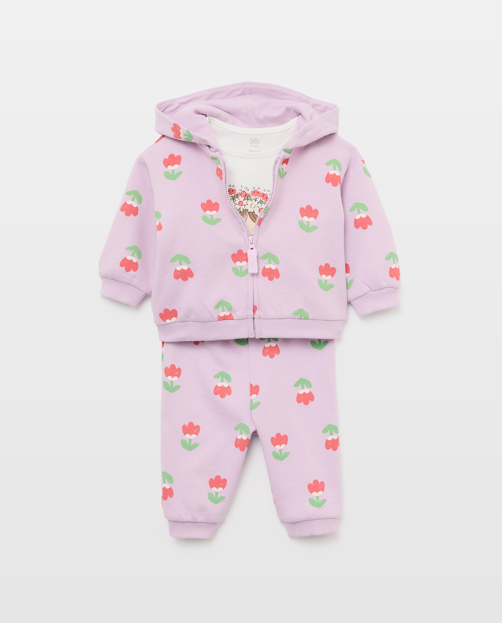 Imagem 0 de Conjunto de 3 Peças de Bebé com Estampado de Fantasia