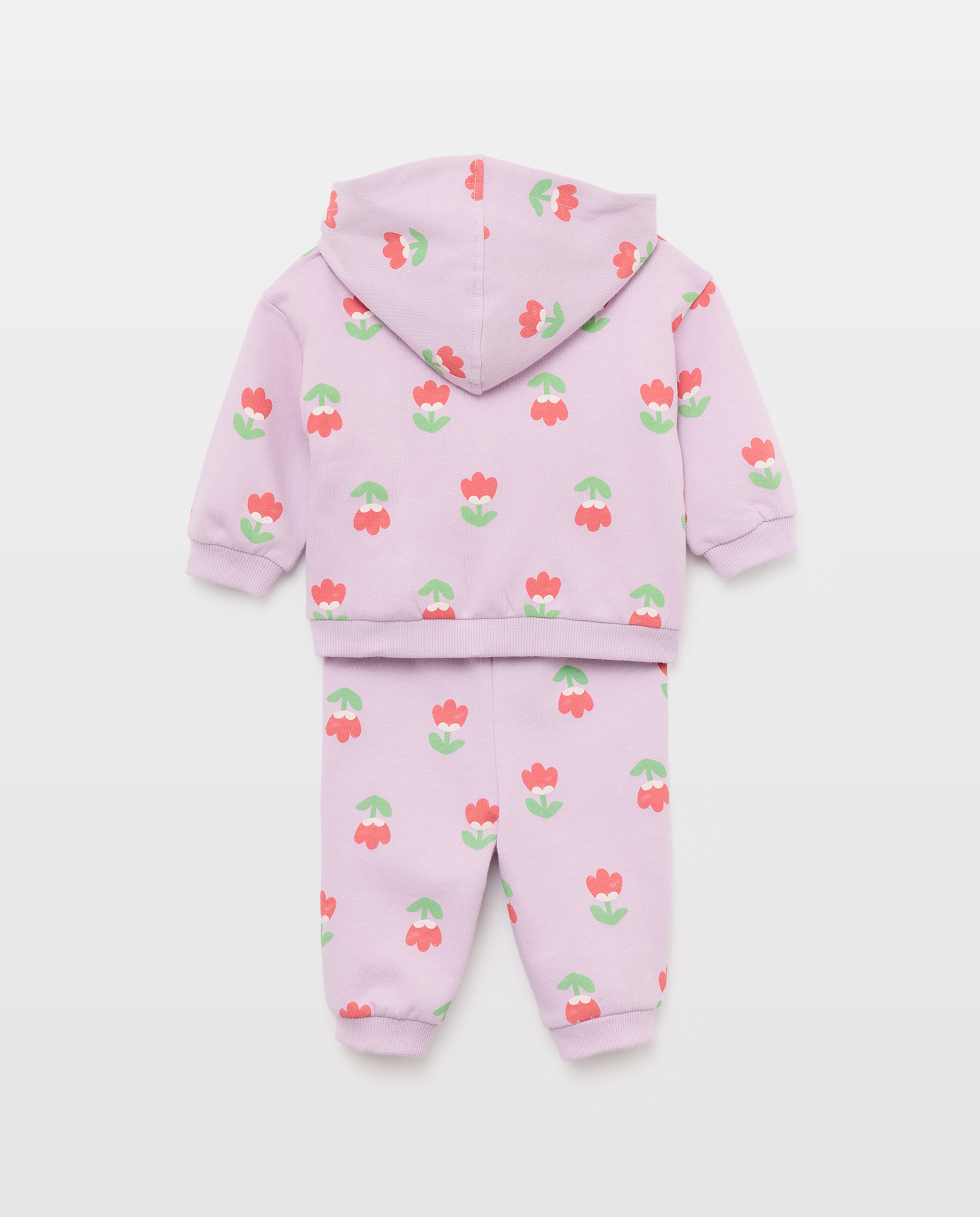 Conjunto de 3 Peças de Bebé com Estampado de Fantasia Rosa-2