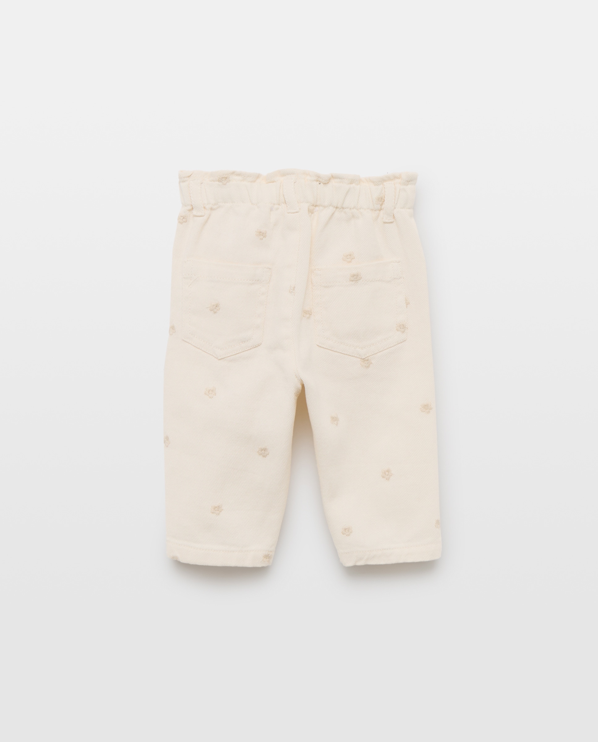 Calças de Sarja Lisas de Bebé Baby El Corte Inglés Branco-marfim-2