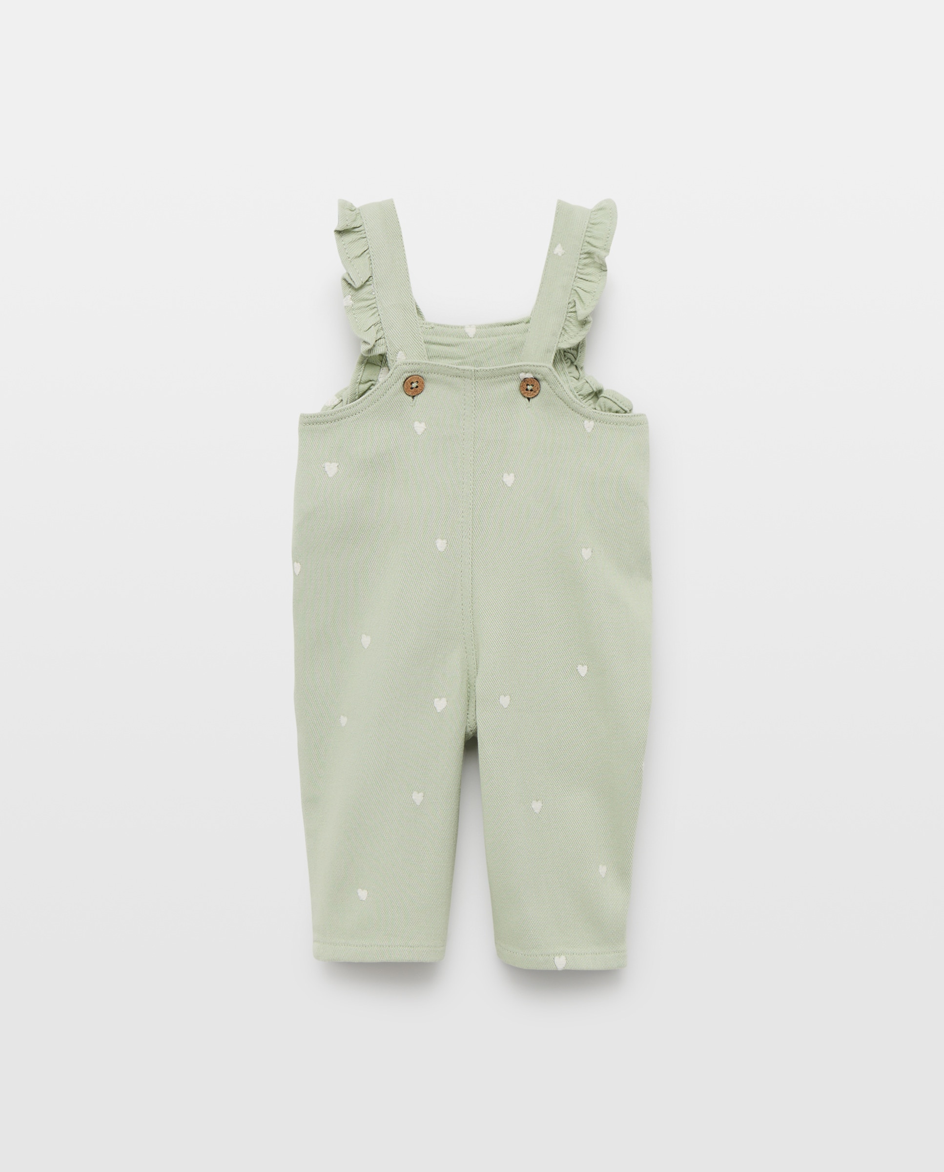 Jardineiras de Sarja Lisas de Bebé Baby El Corte Inglés Verde-2