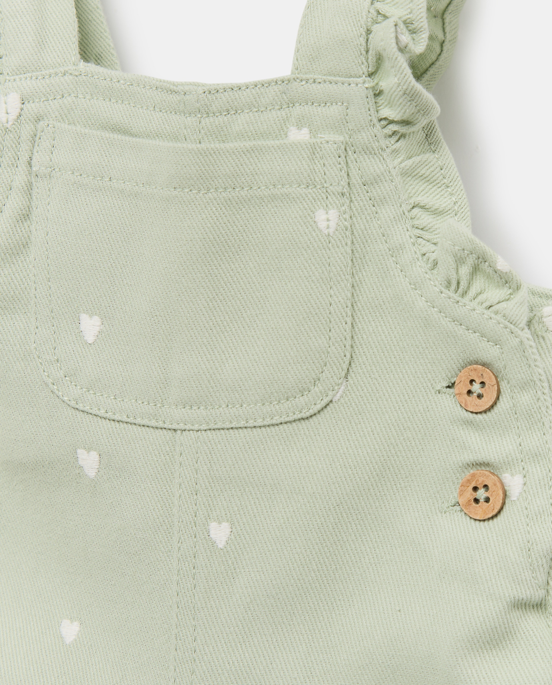 Jardineiras de Sarja Lisas de Bebé Baby El Corte Inglés Verde-3