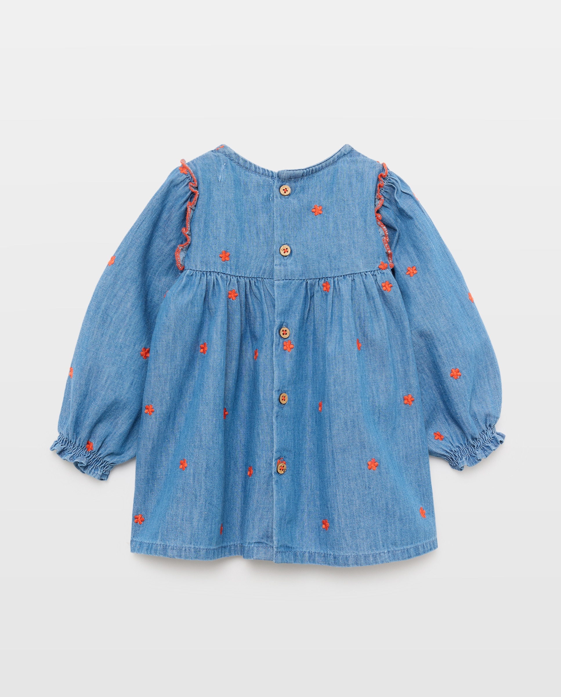 Vestido de Bebé com Manga Comprida Azul-marinho-2