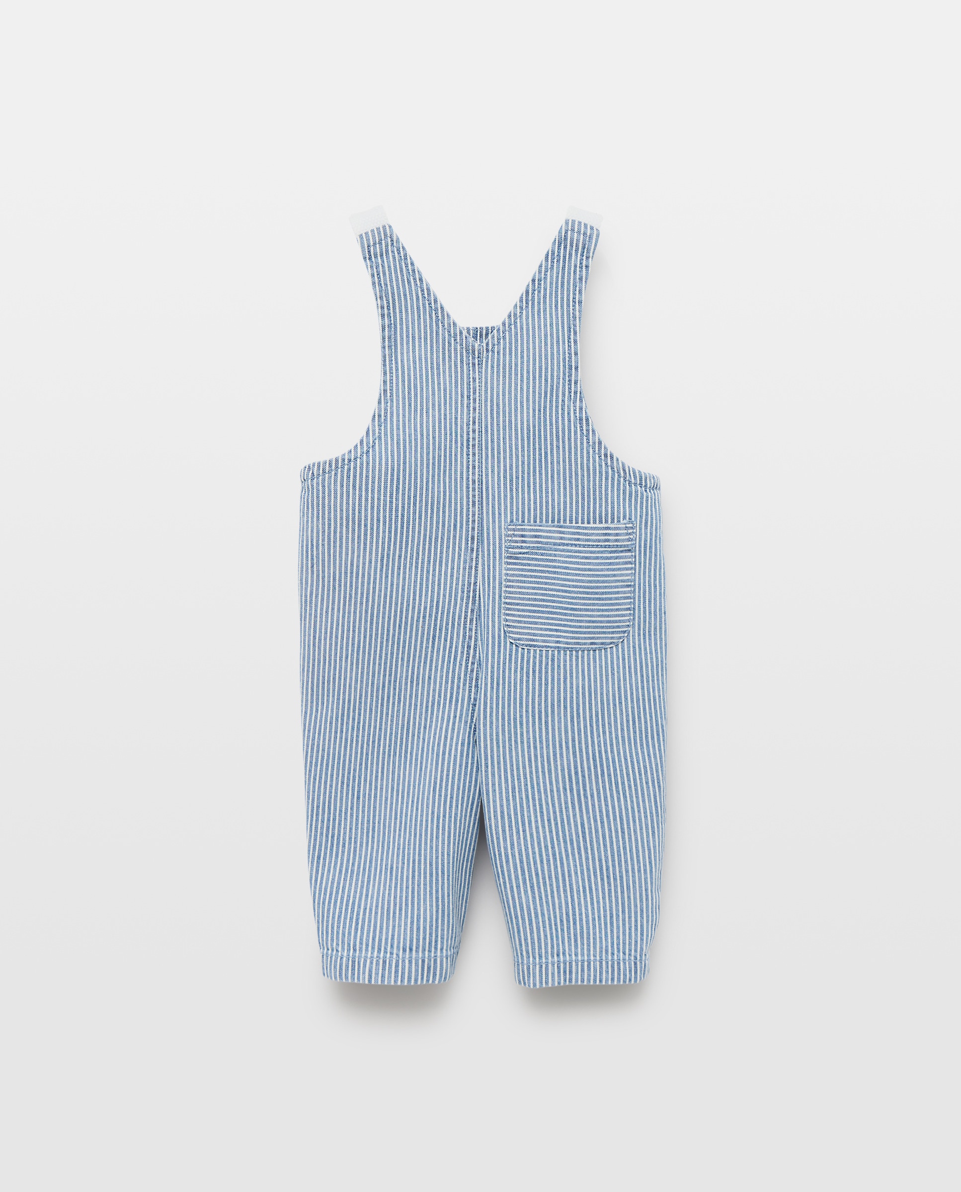 Jardineiras de Sarja de Bebé às Riscas Cinzento-claro-2