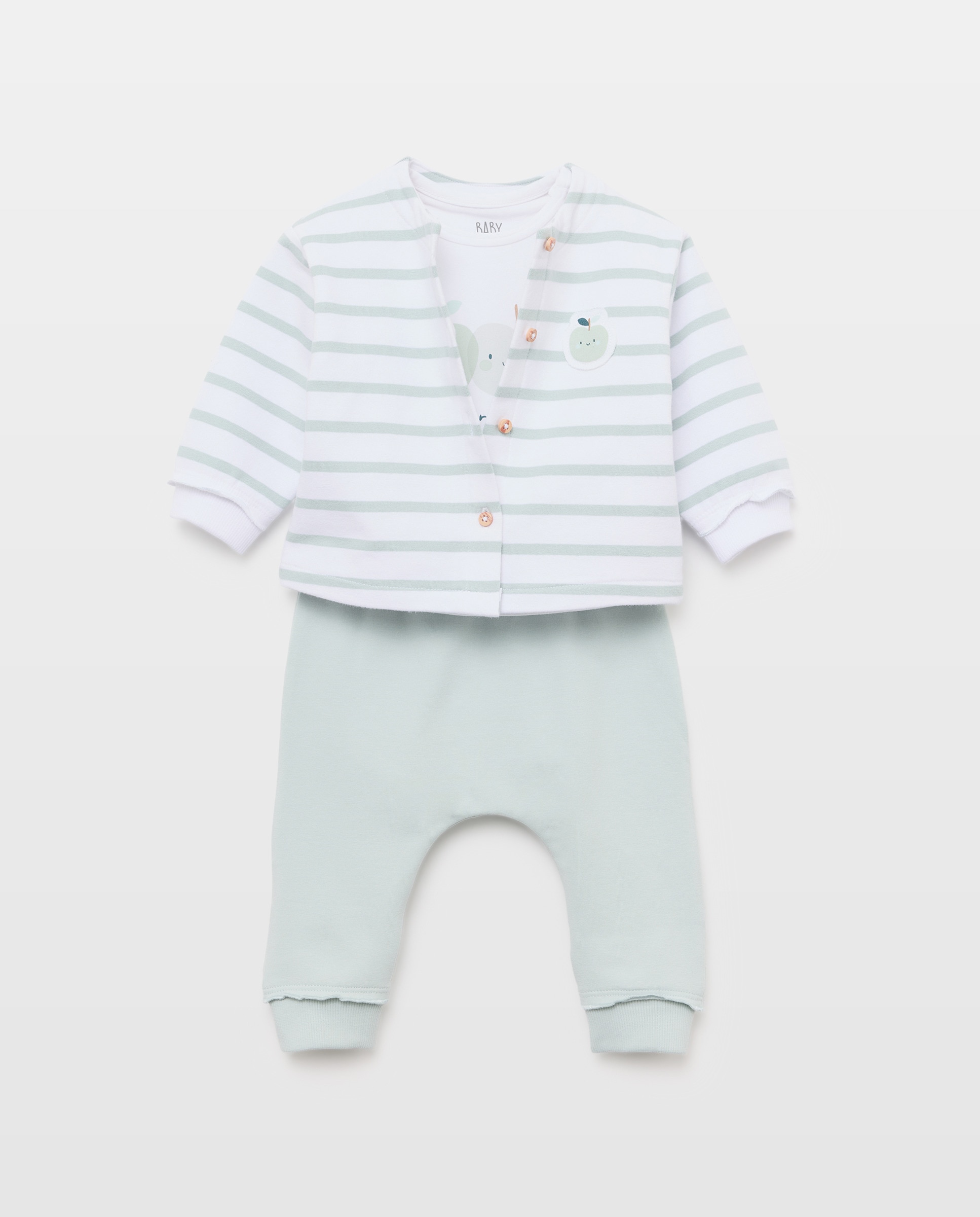 Imagen 0 de Conjunto de tres piezas de felpa con rayas para bebés