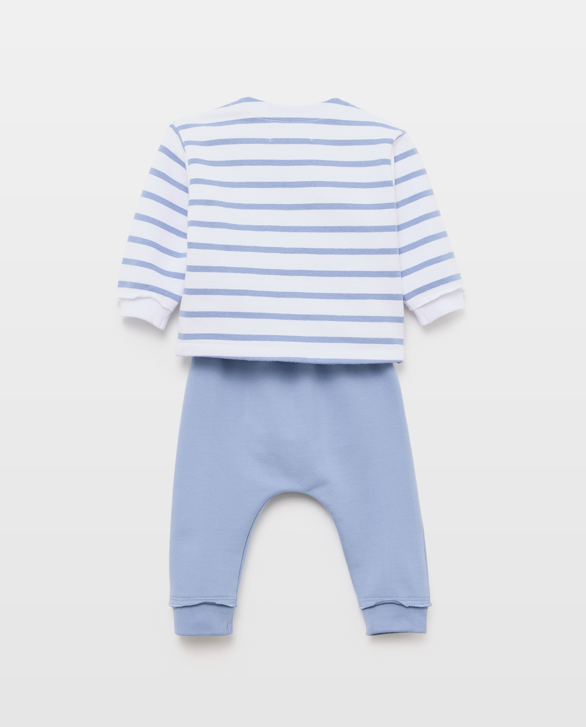 Conjunto de Três Peças de Felpa Lisa de Bebé Baby El Corte Inglés Azul-2