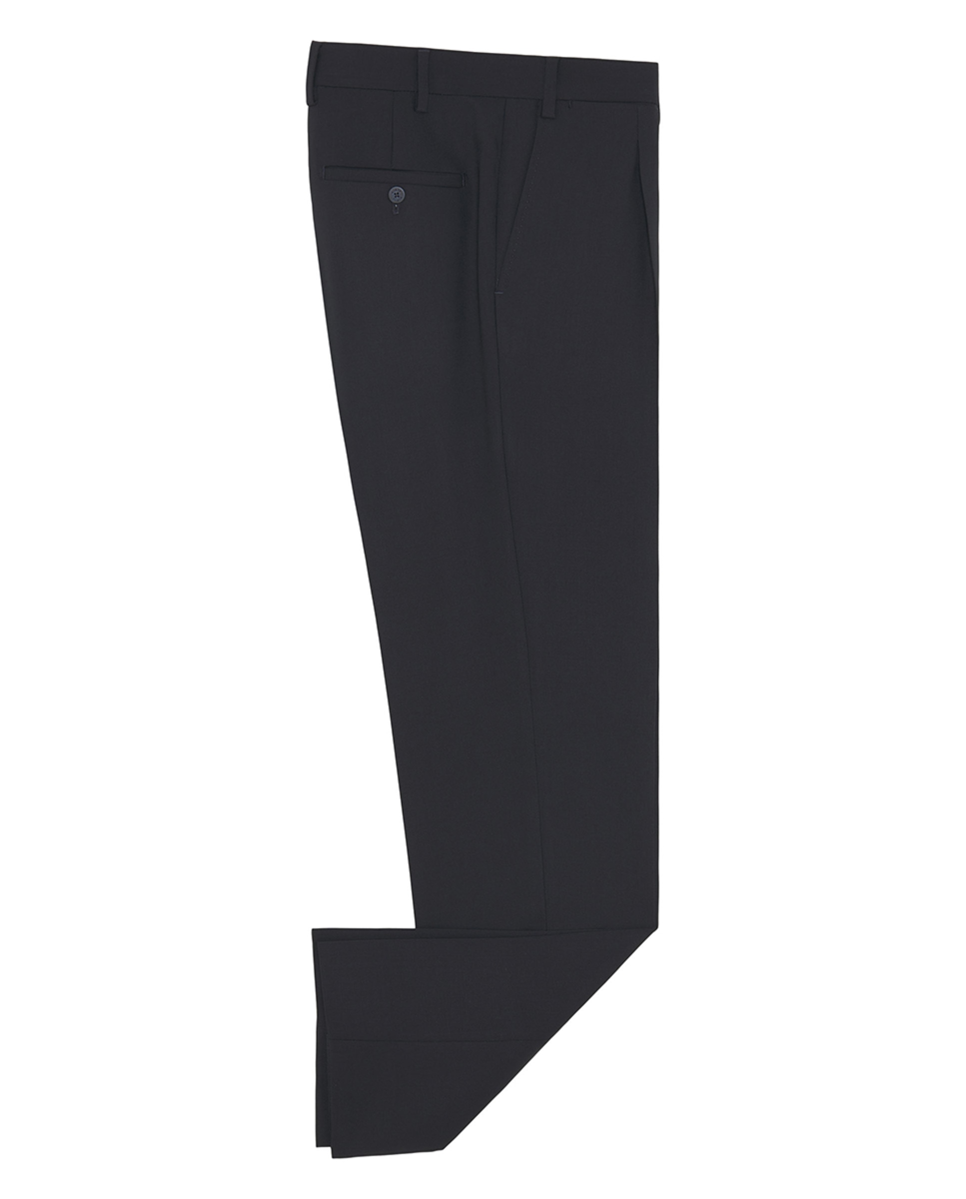 Calças Regular Lisas de Sarja Azul-marinho-4