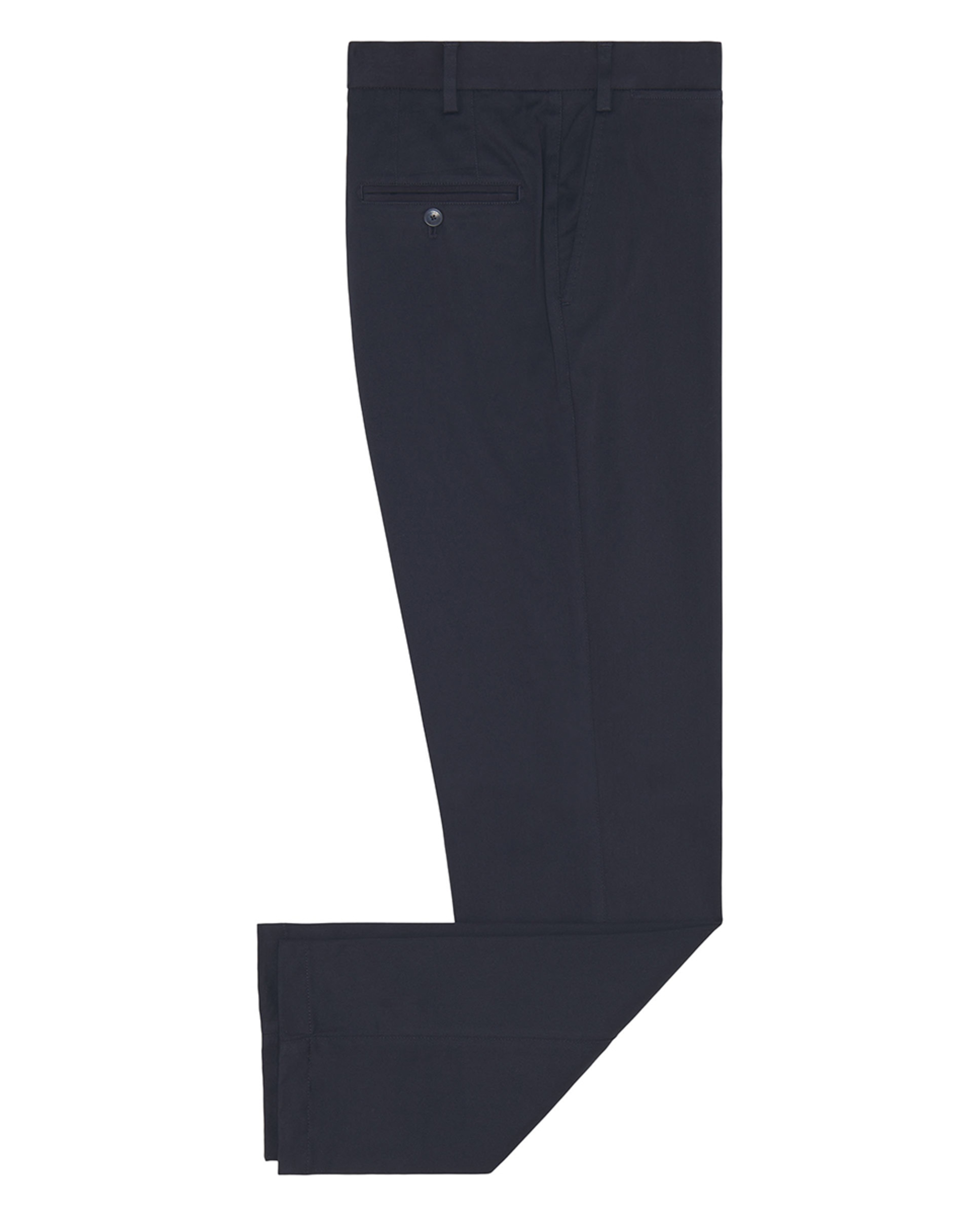 Calças Chino Regular de Algodão Stretch Lisas Azul-marinho-4