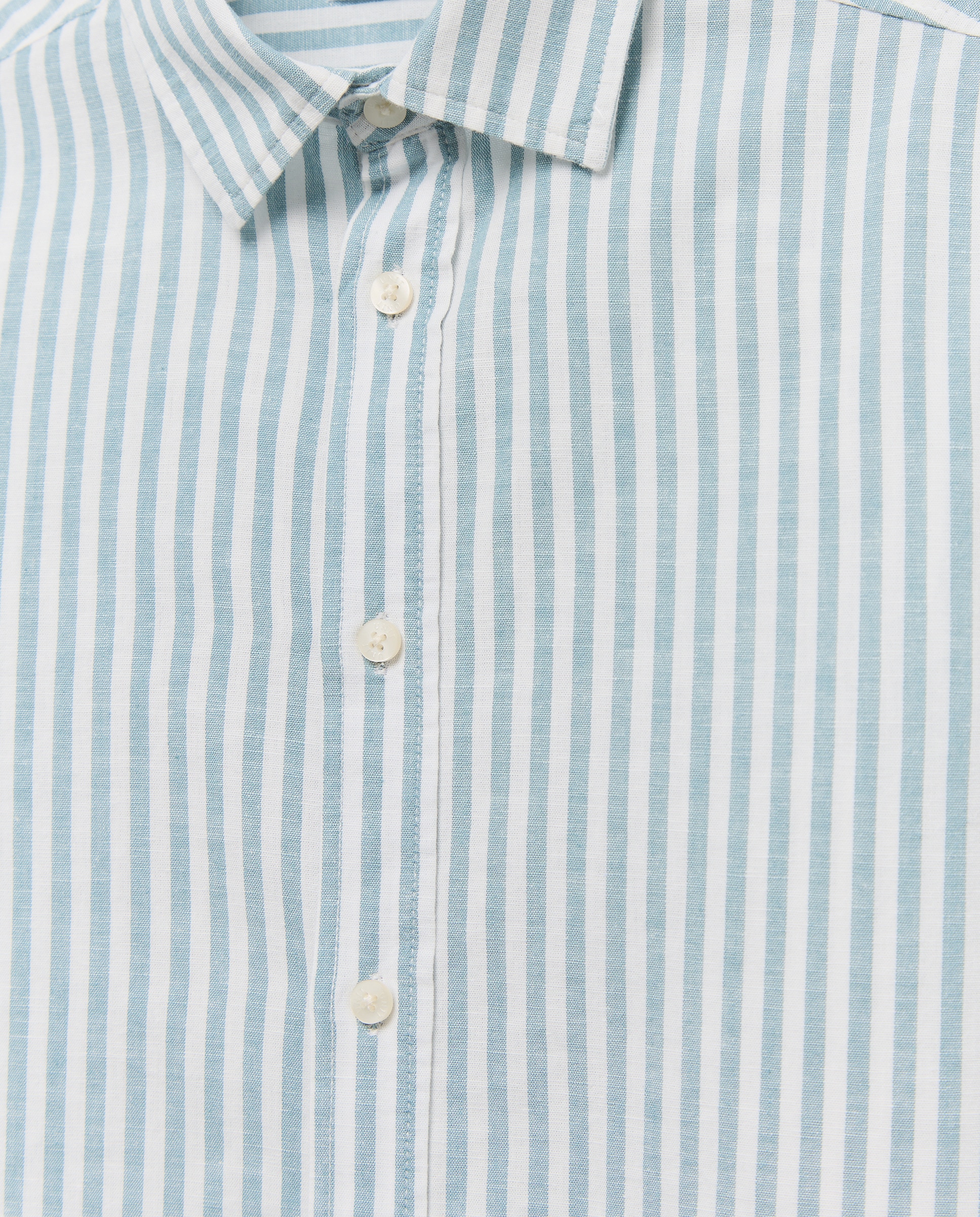 Camisa de niño algodón-lino rayas Verde-3