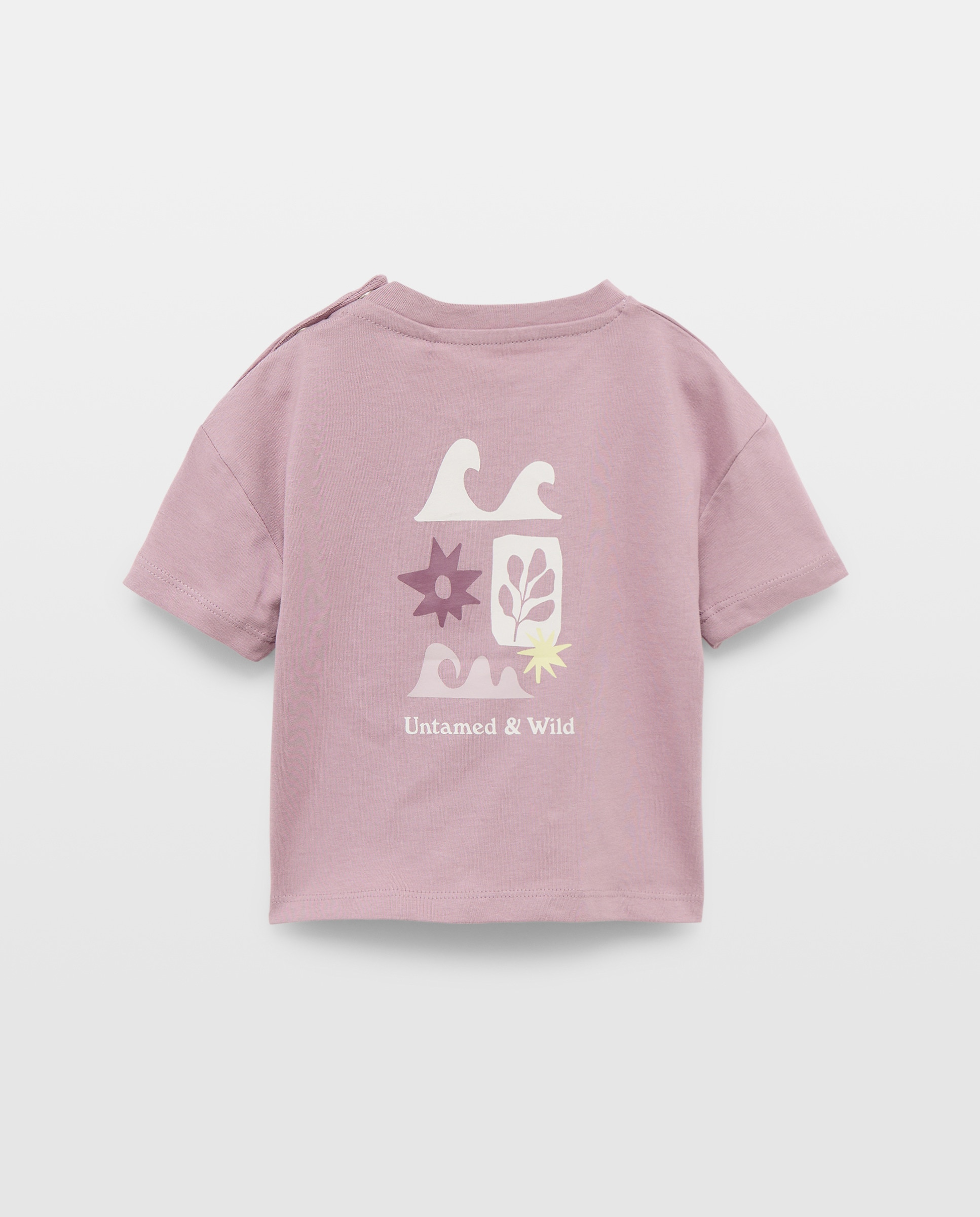 Camiseta de bebé estampada manga corta Morado-2