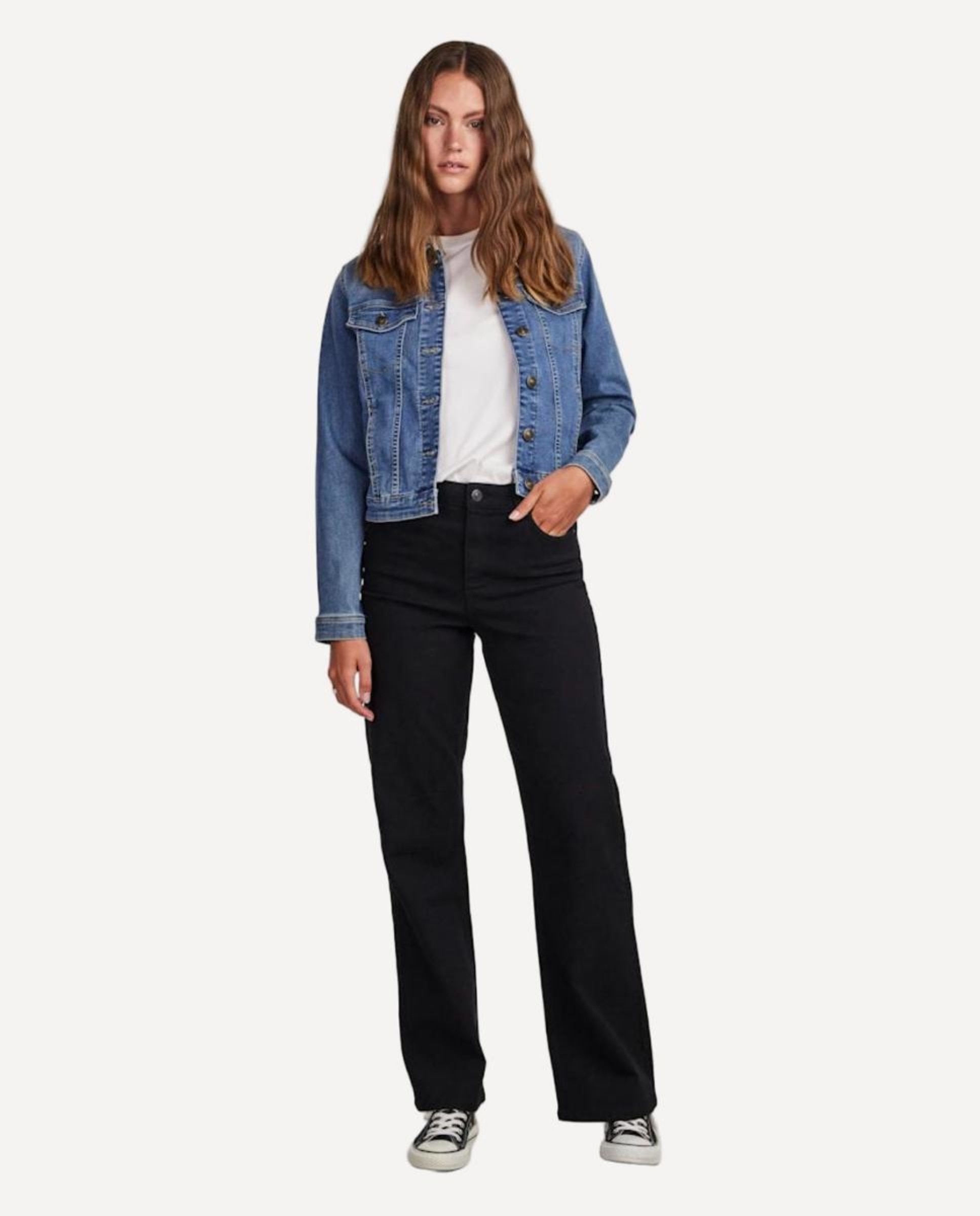 Casaco de Ganga com Fecho de Botões Azul-2