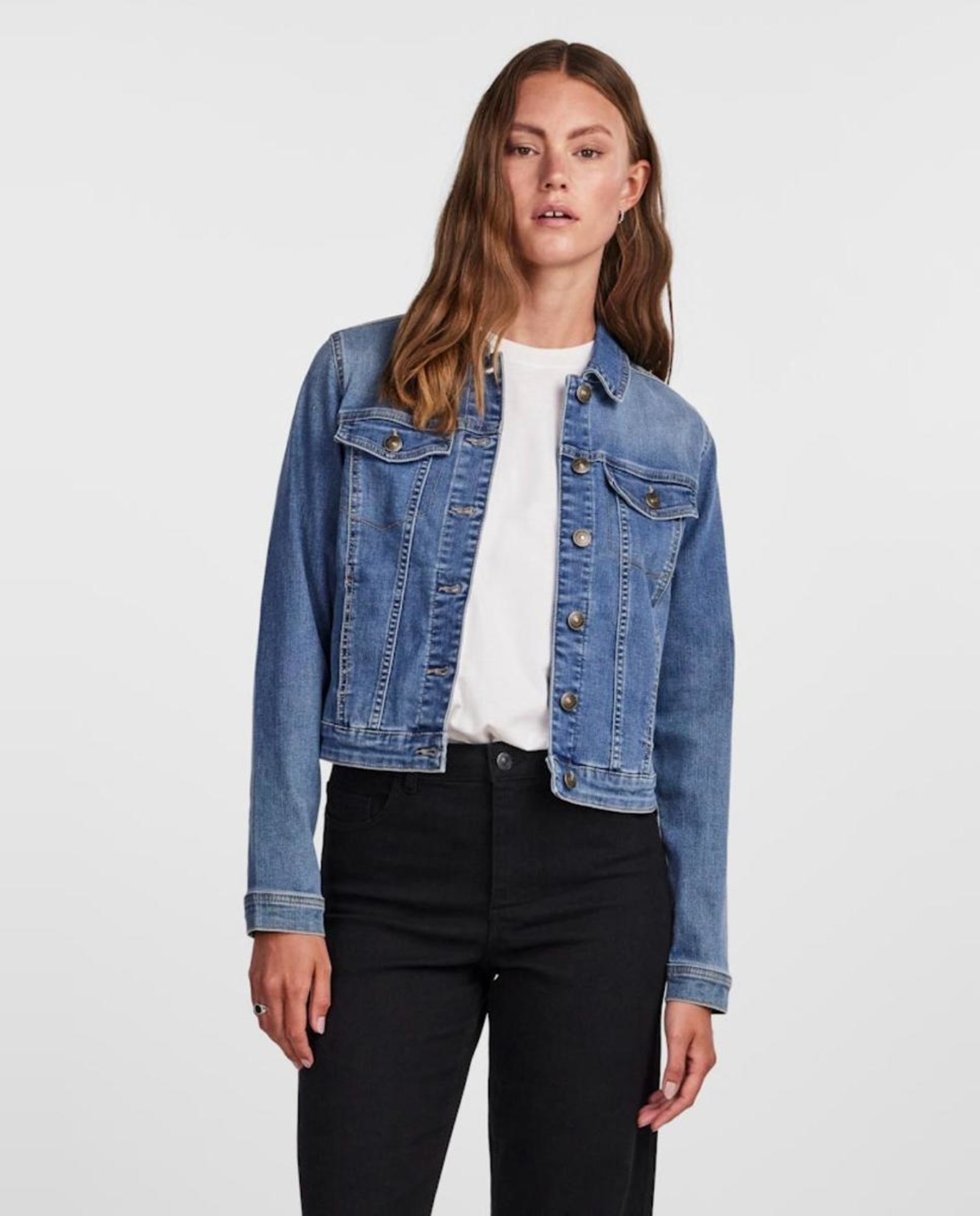 Imagem 0 de Casaco de Ganga com Fecho de Botões