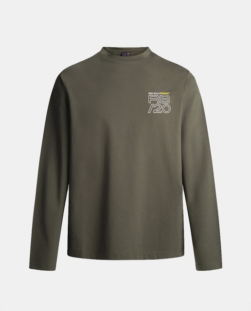 Imagen 0 de Camiseta de manga larga de hombre algodón 100% gráfico en el pecho