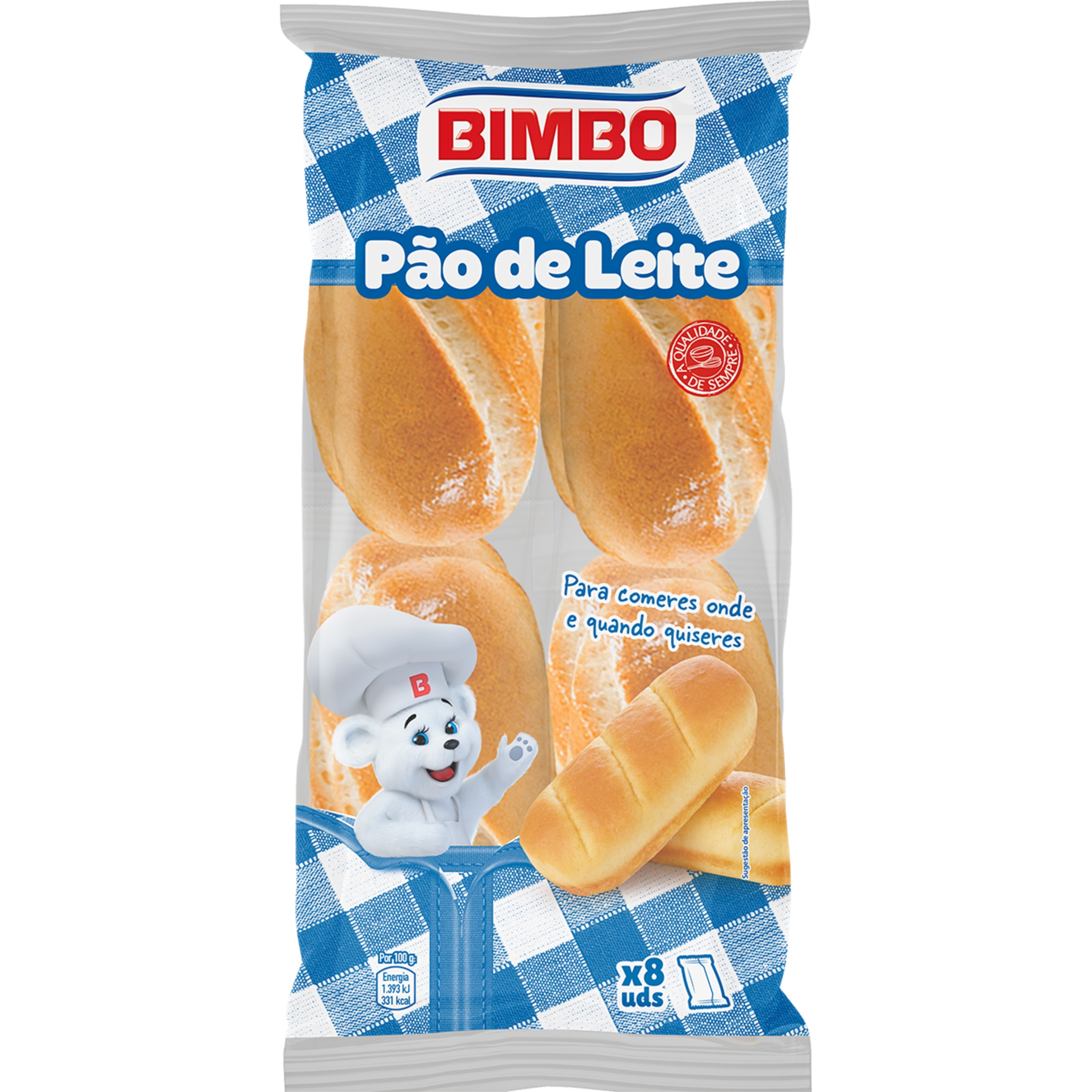 Pães de Leite 8 Unidades embalagem 280 g