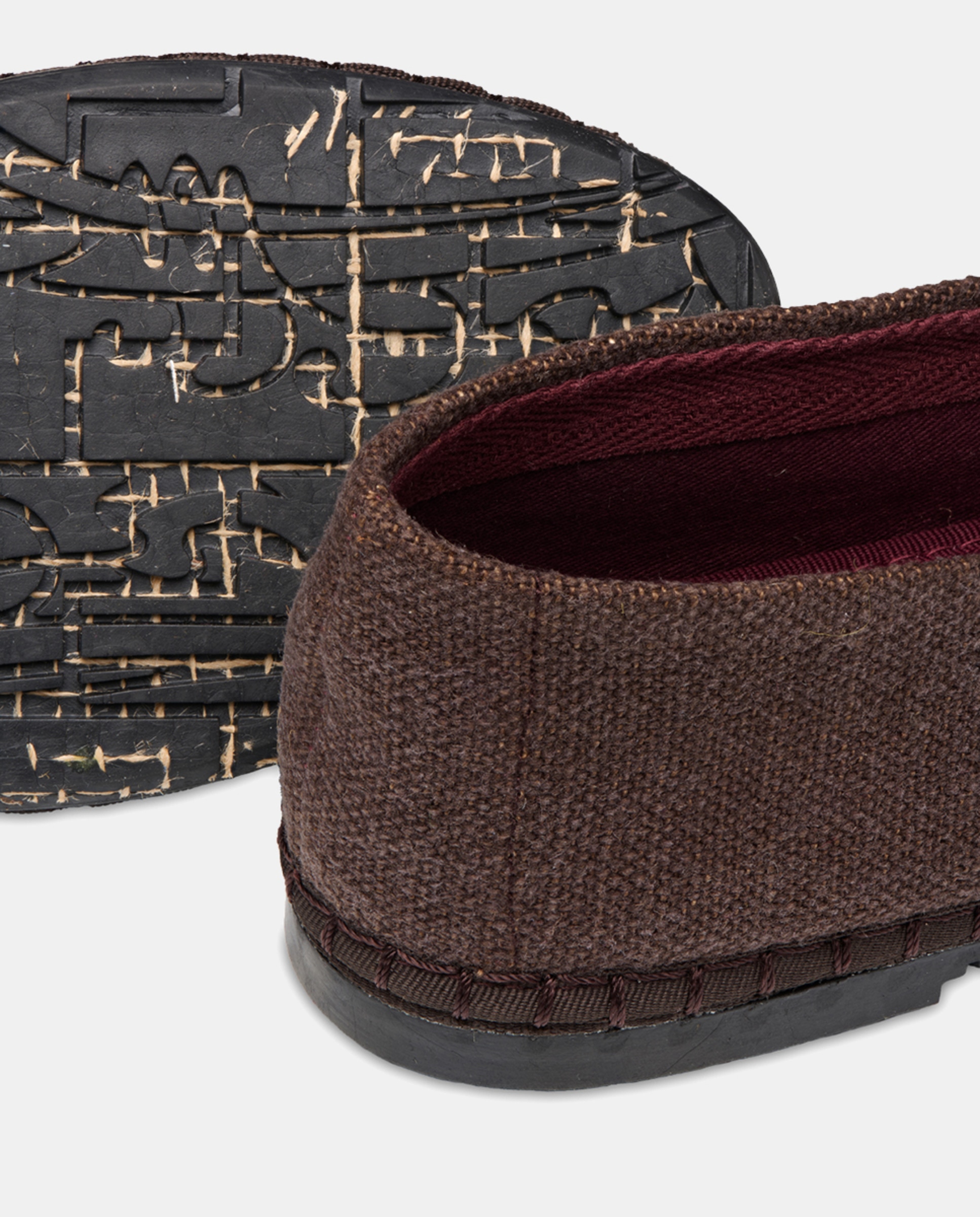 Slippers em Linho Castanho-escuro-3