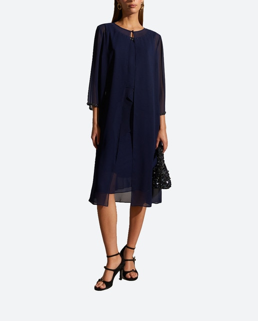 Imagen 0 de Vestido corto multicapas con abrigo