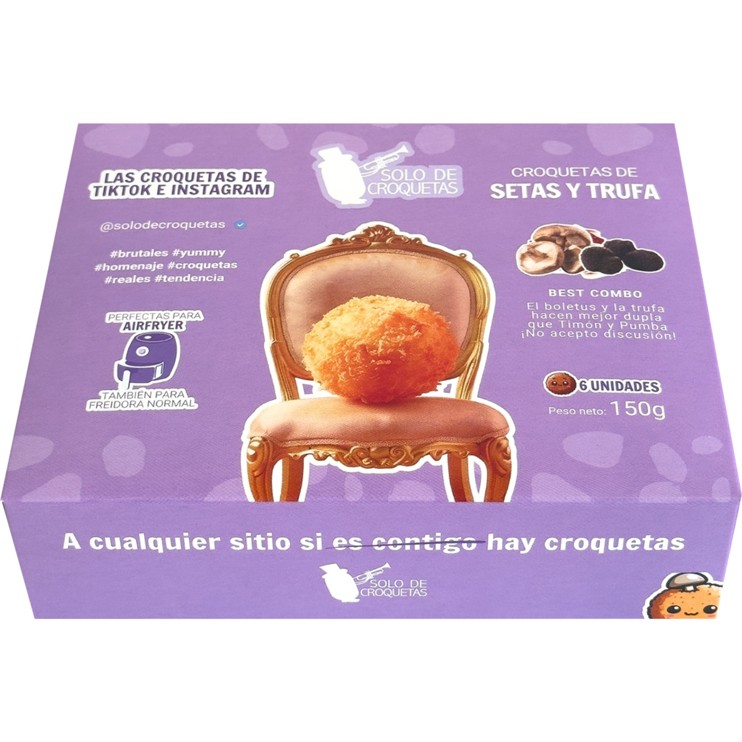 croquetas de setas y trufa sin gluten 6 unidades estuche 150 g