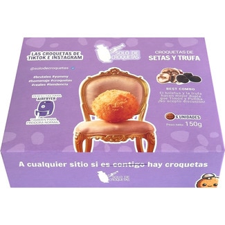 croquetas de setas y trufa sin gluten 6 unidades estuche 150 g - Solo Croquetas