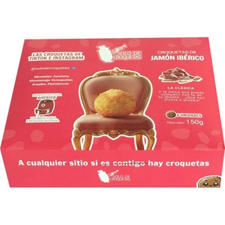 croquetas de jamón ibérico sin gluten 6 unidades estuche 150 g - Solo Croquetas