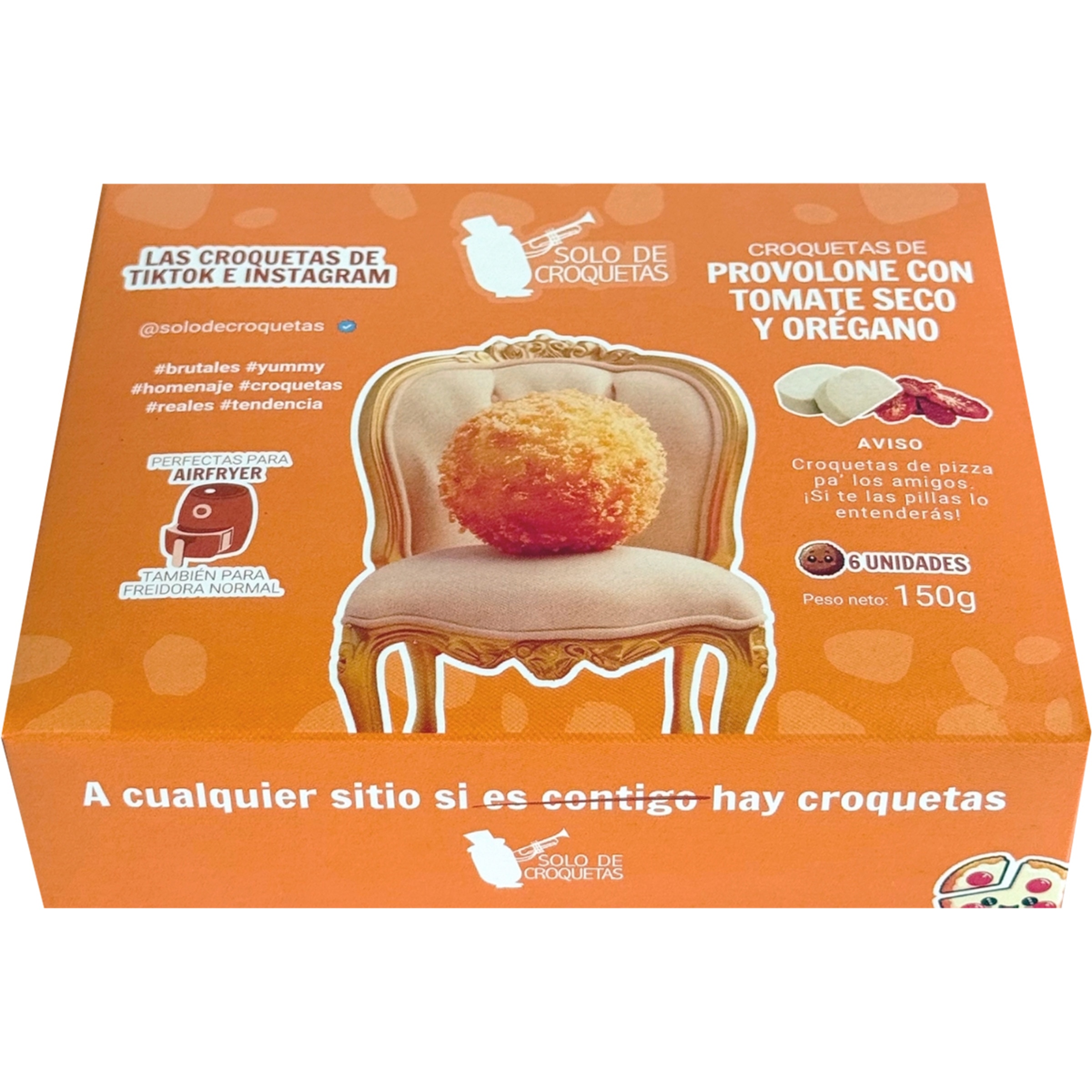 croquetas de provolone con tomate seco y orégano sin gluten 6 unidades estuche 150 g
