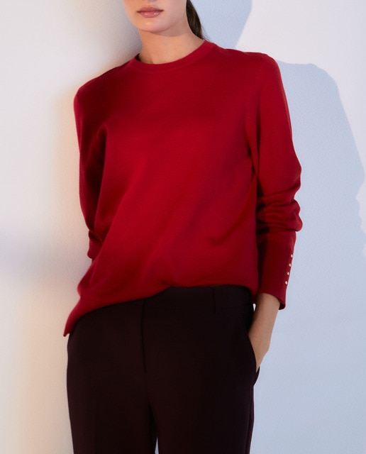 Imagen 0 de Jersey liso con cuello caja de mujer