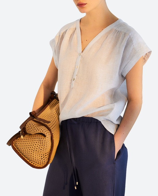 Imagen 0 de Blusa de lino de manga corta