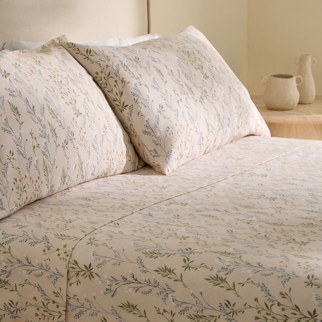 Imagem 0 de Conjunto de Lençóis com Lençol Ajustável de Flanela e Algodão Flor