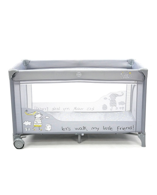 Imagen 0 de Cuna de viaje Cotton Juice Baby Home doble altura Duendes gris