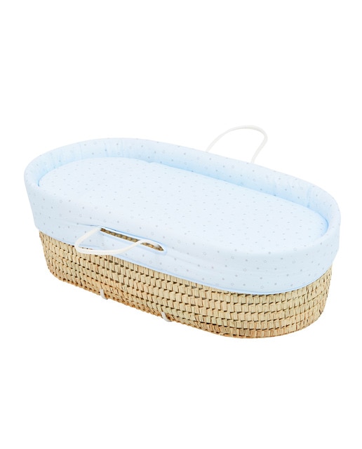 Imagen 0 de Capazo de Palma Cotton Juice Baby Home acolchado celeste