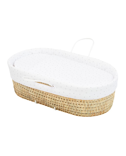 Imagen 0 de Capazo de Palma Cotton Juice Baby Home acolchado gris