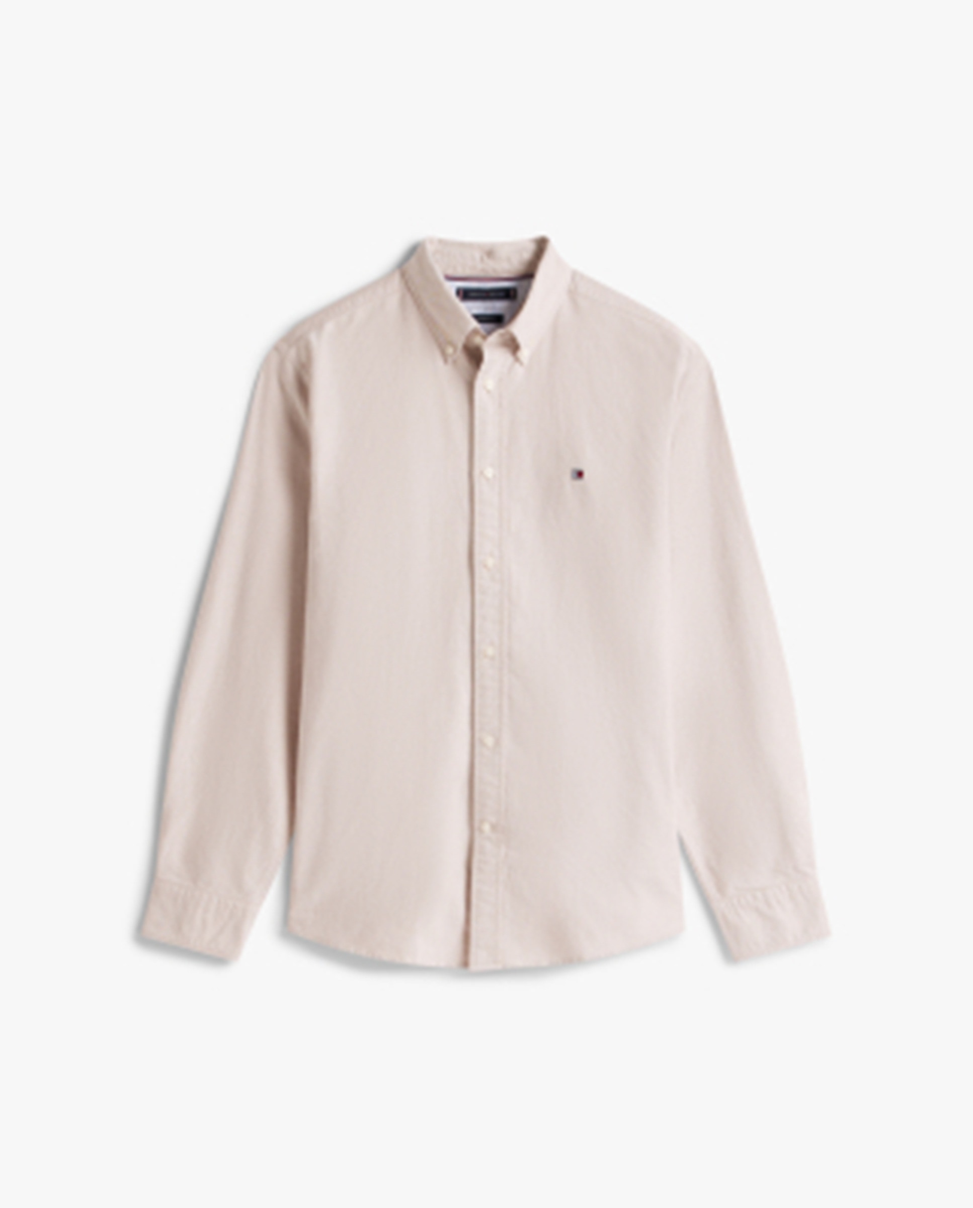 Camisa Lisa Heritage Oxford de Manga Comprida Bege-4