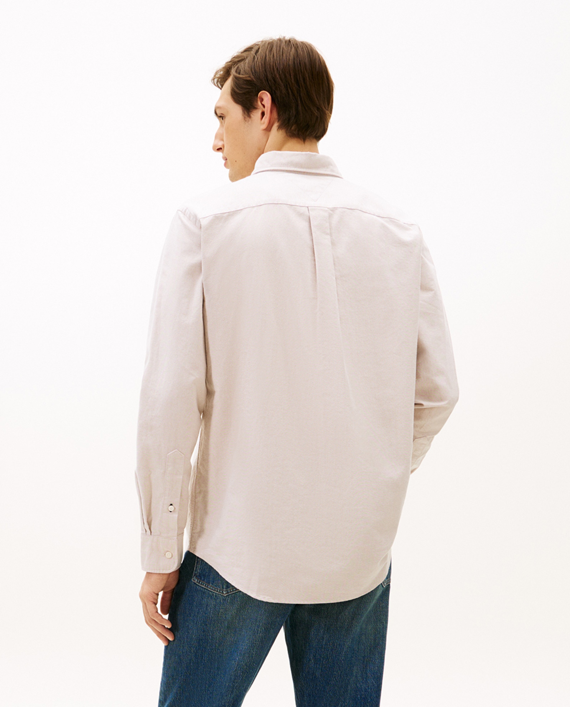 Camisa Lisa Heritage Oxford de Manga Comprida Bege-2