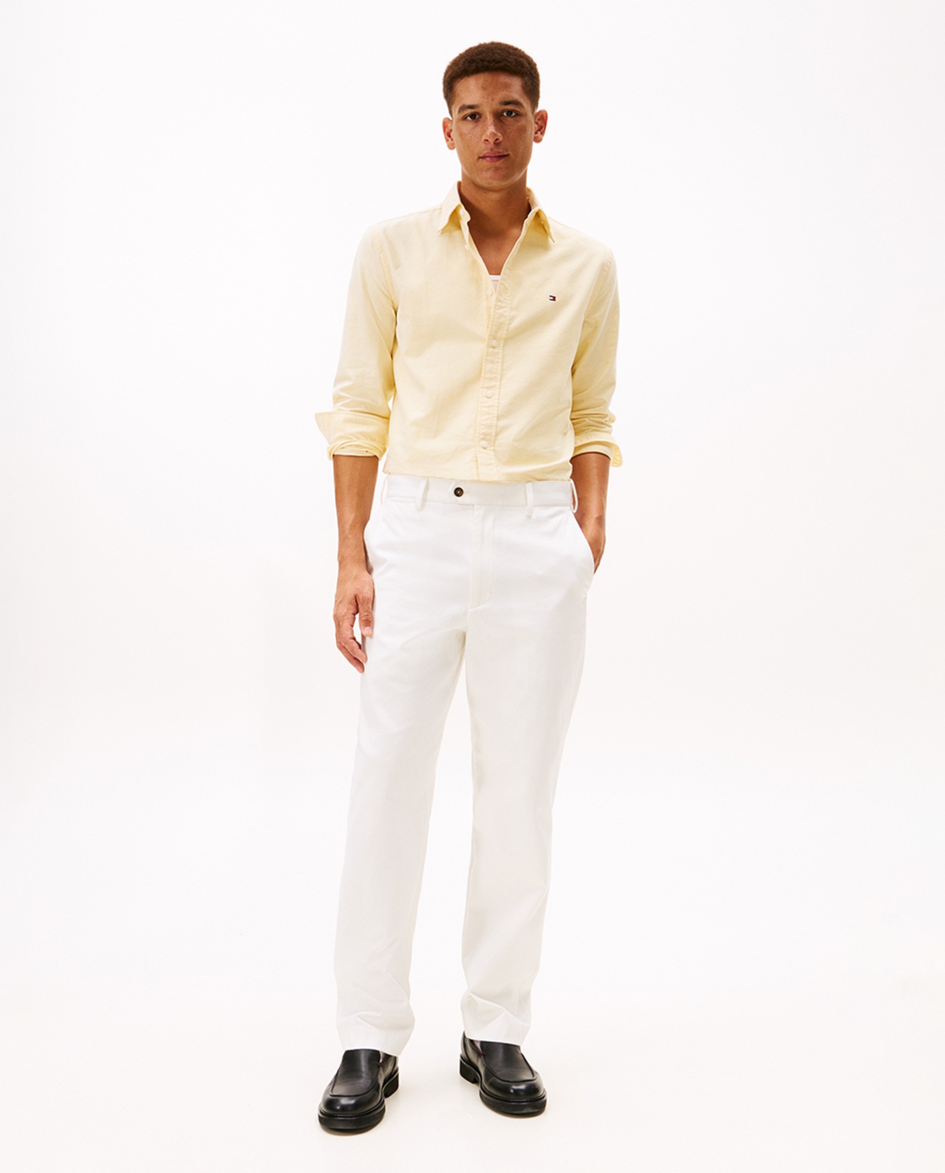 Camisa Lisa Heritage Oxford de Manga Comprida Amarelo-5