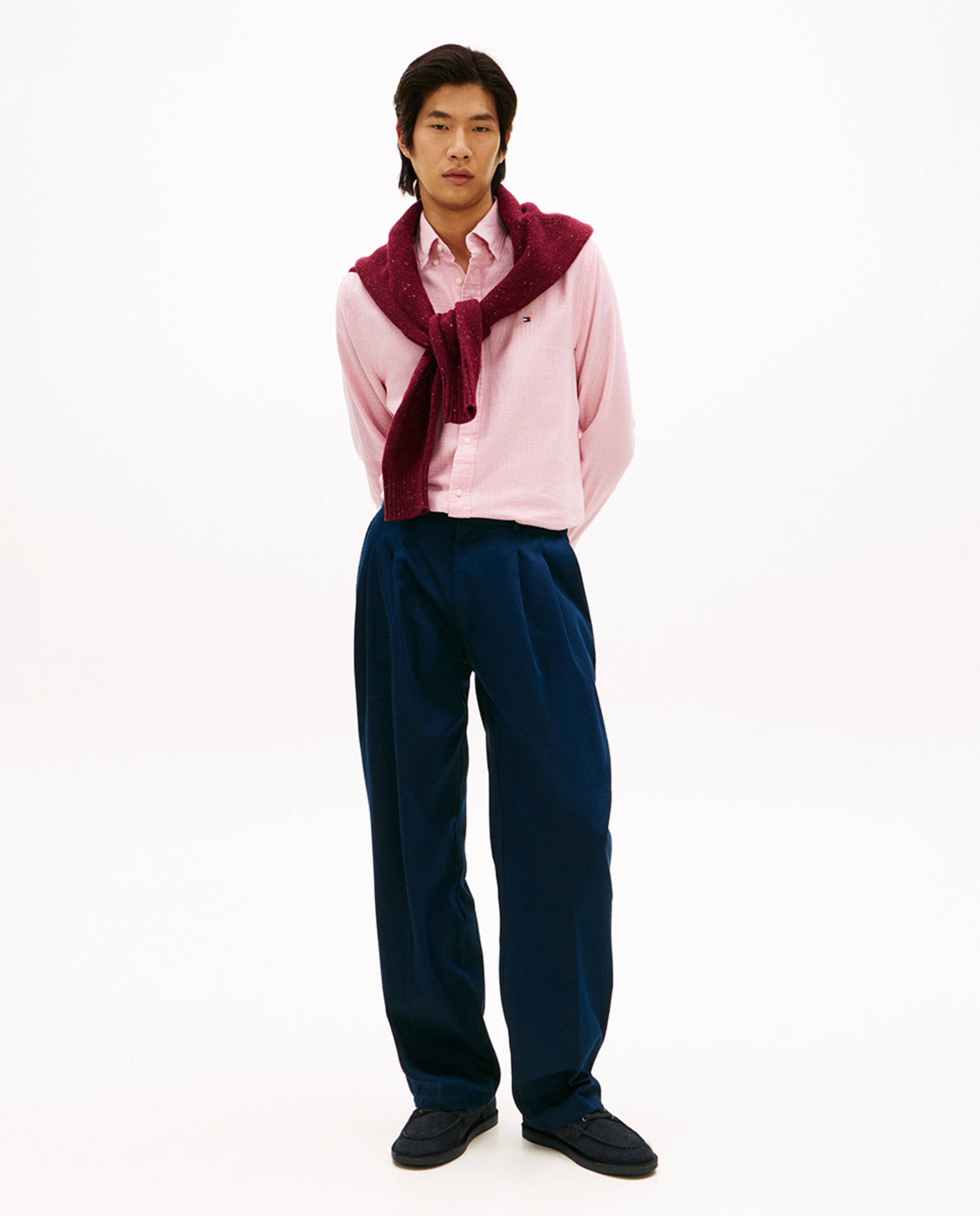 Camisa Lisa Tipo Dobby Rosa-5